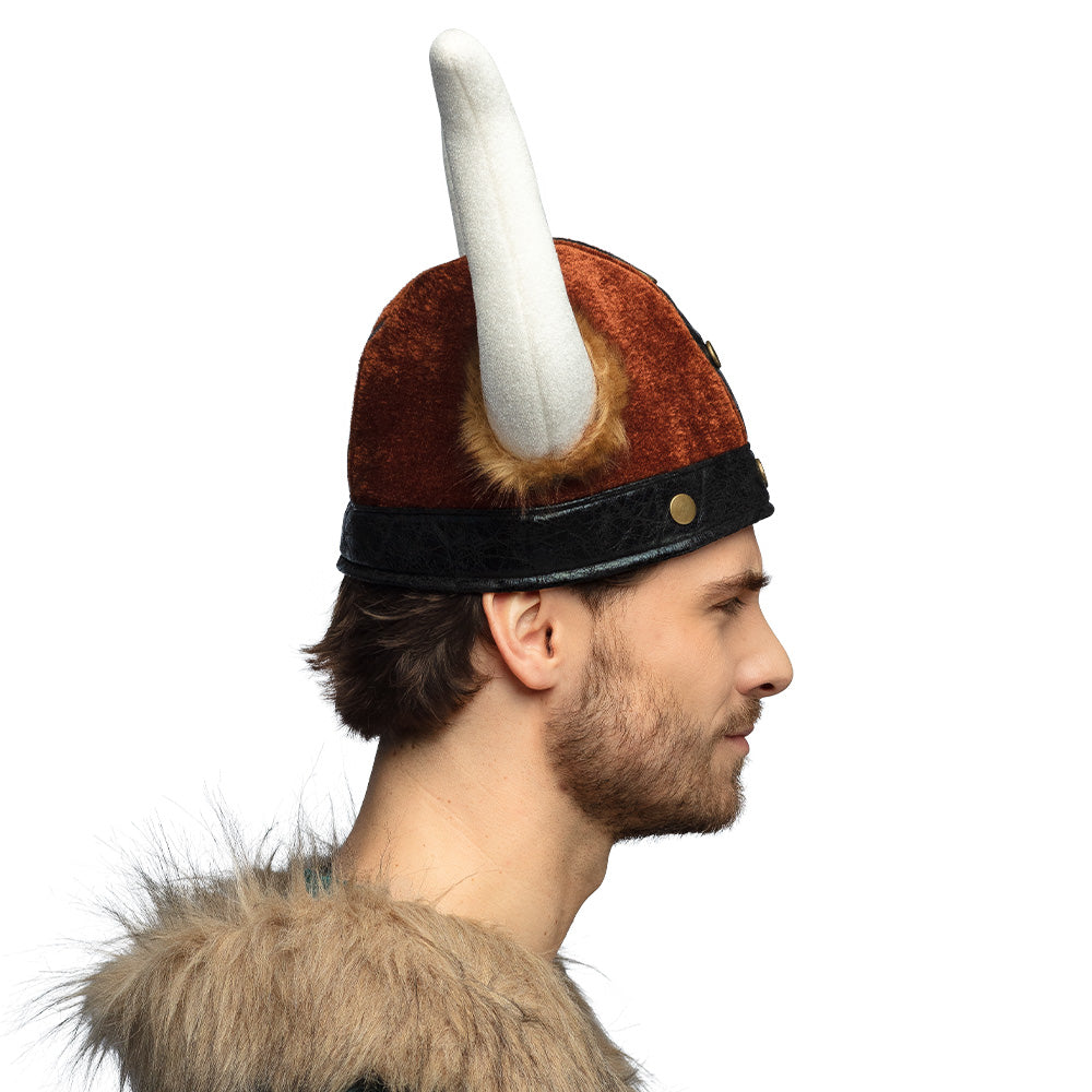 Wikingerhelm Barbarian – Plüsch Helm mit Hörnern für Wikinger Kostüm Karneval 3