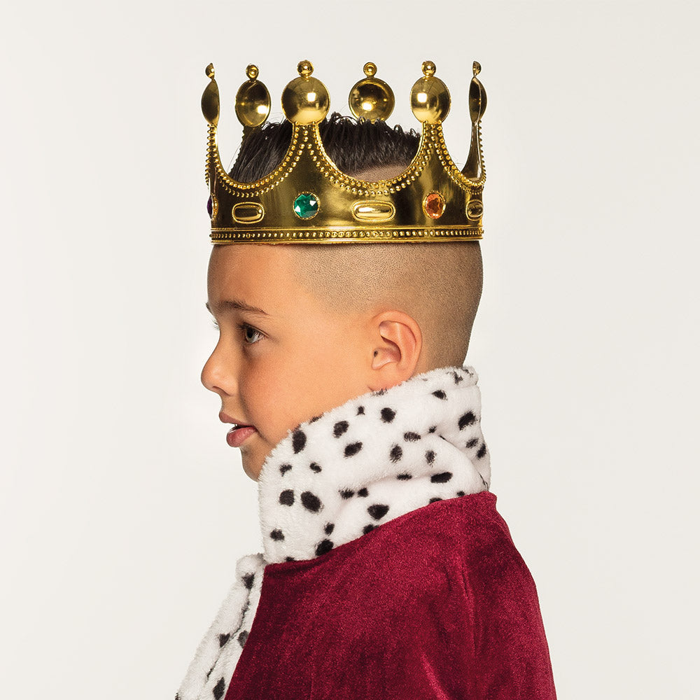 Kinderkrone König – Goldene Krone mit Juwelen für Kinderkostüm, Karneval & Party 3