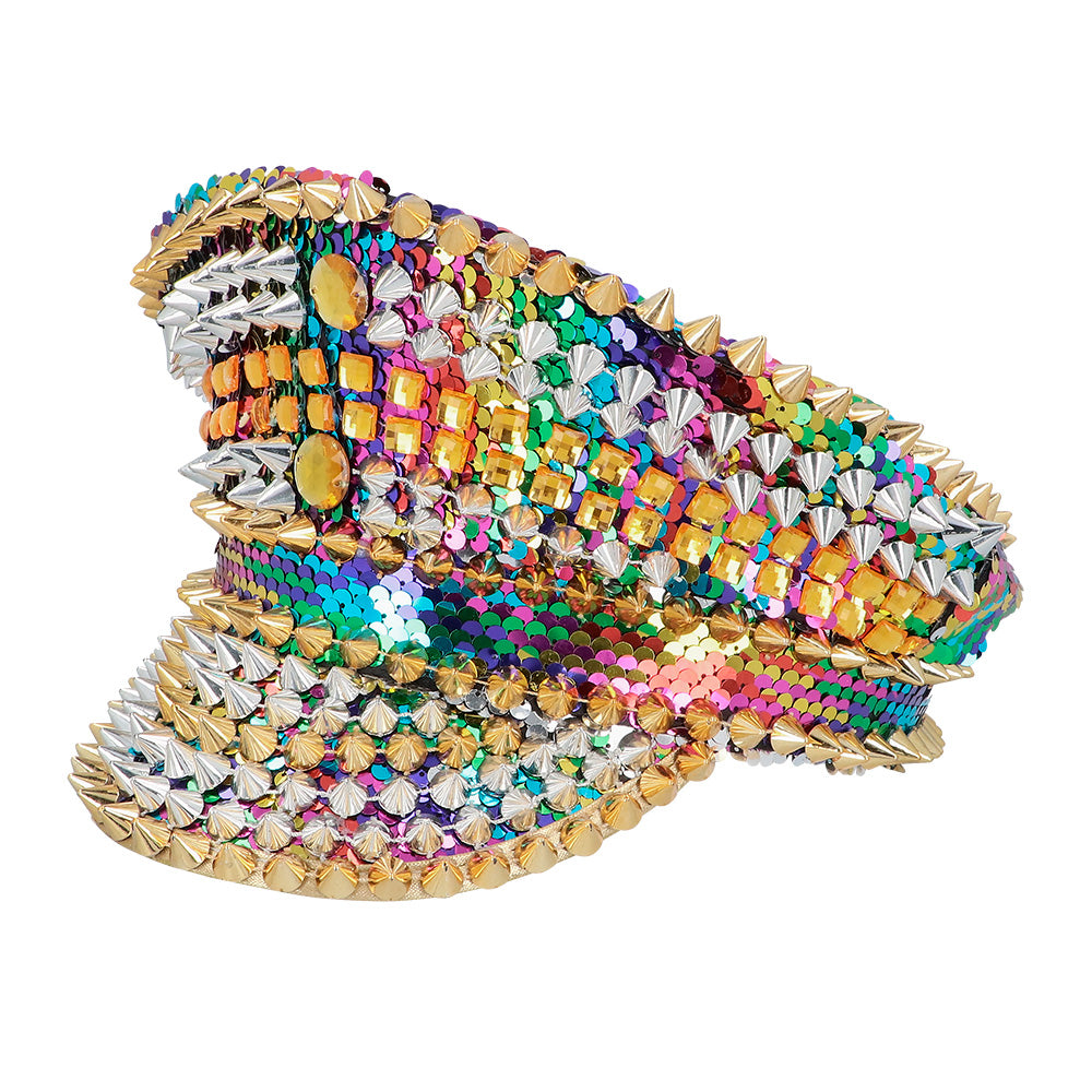 Mütze Rainbow Sparkle – Glitzer-Kappe bunt für Karneval, Festival & Mottoparty 2