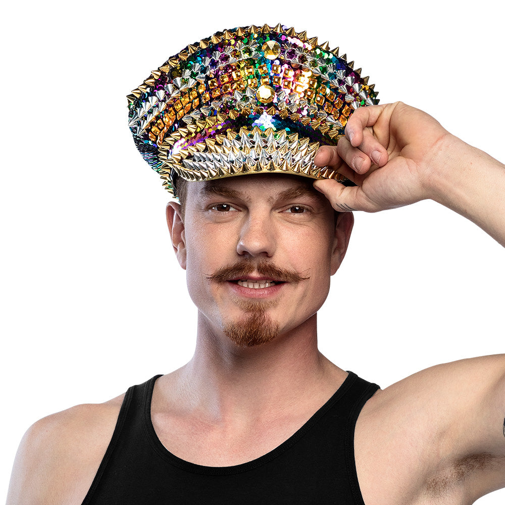 Mütze Rainbow Sparkle – Glitzer-Kappe bunt für Karneval, Festival & Mottoparty 3