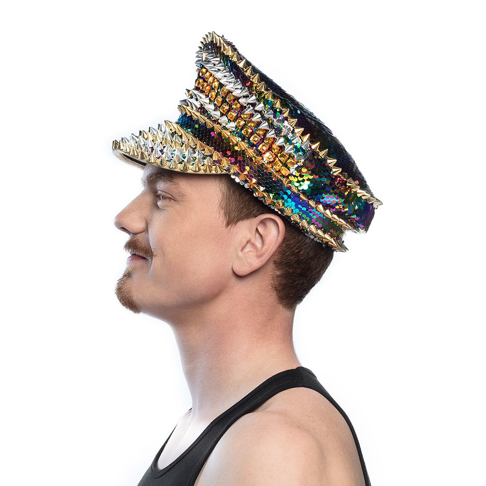Mütze Rainbow Sparkle – Glitzer-Kappe bunt für Karneval, Festival & Mottoparty 4