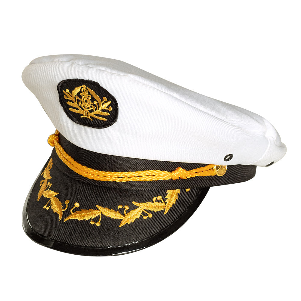 Kapitänsmütze Jonah – Weiße Marine Mütze mit goldenen Details für Matrosen 2