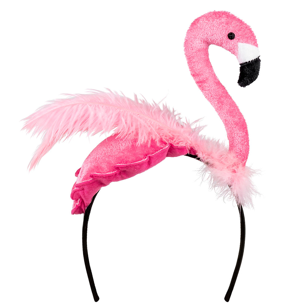 Diadem Flamingo – Lustiges Haar-Accessoire mit Federn für Party & Karneval 2
