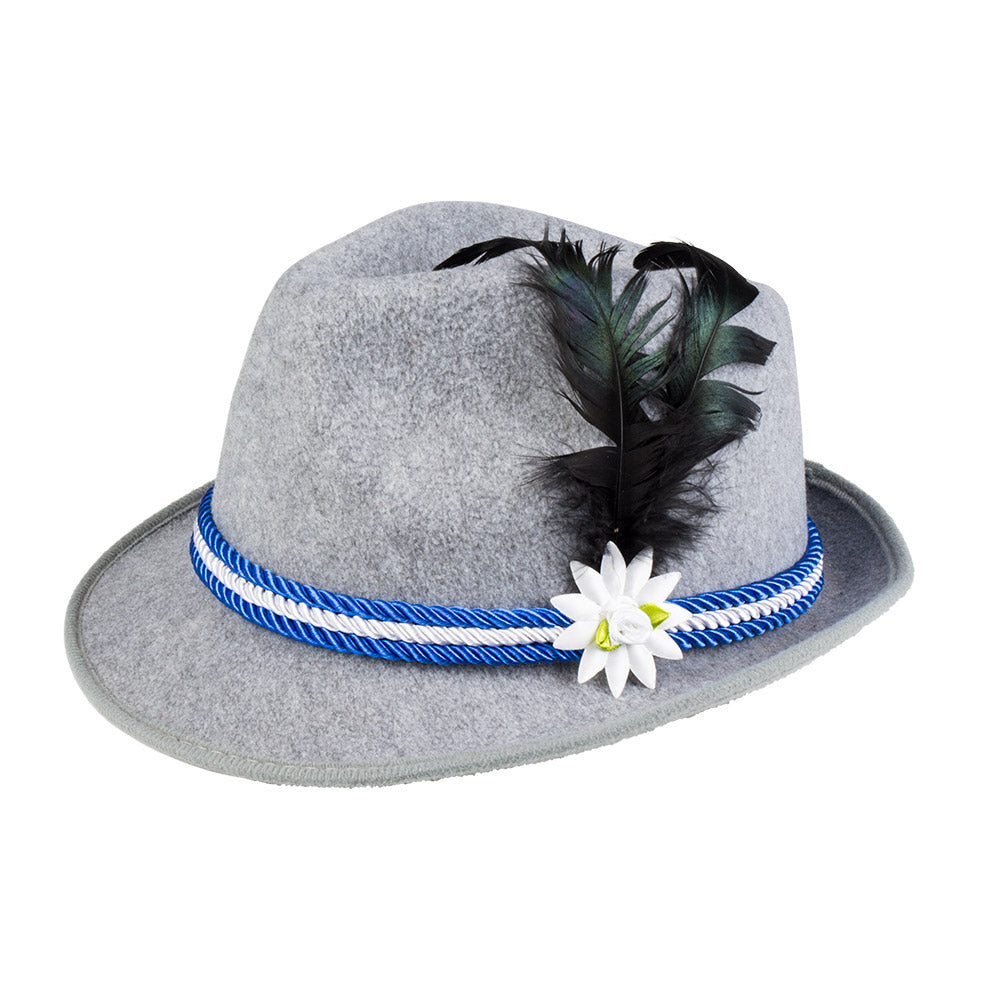 Hut Bierfest Blau – Trachtenhut mit Band und Feder, Oktoberfest Accessoire 2