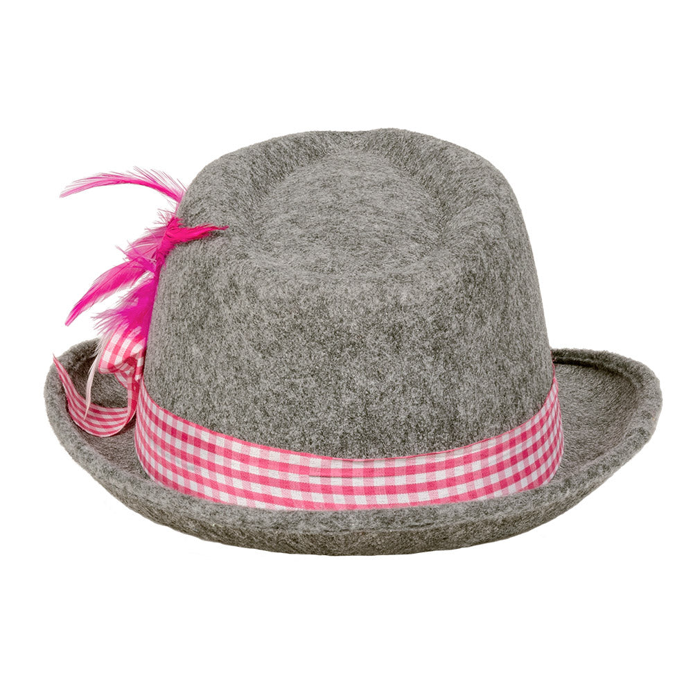 Hut Wiesn Rosa – Trachtenhut mit rosa Band und Feder, Accessoire Oktoberfest 4