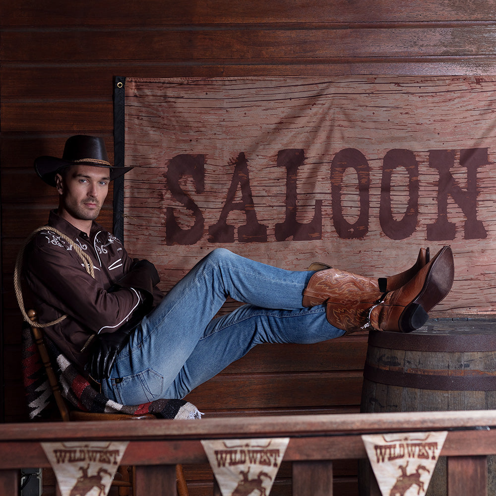 Fahne Wild West Saloon – Polyester Deko 90x150 cm für Westernparty & Bar 2