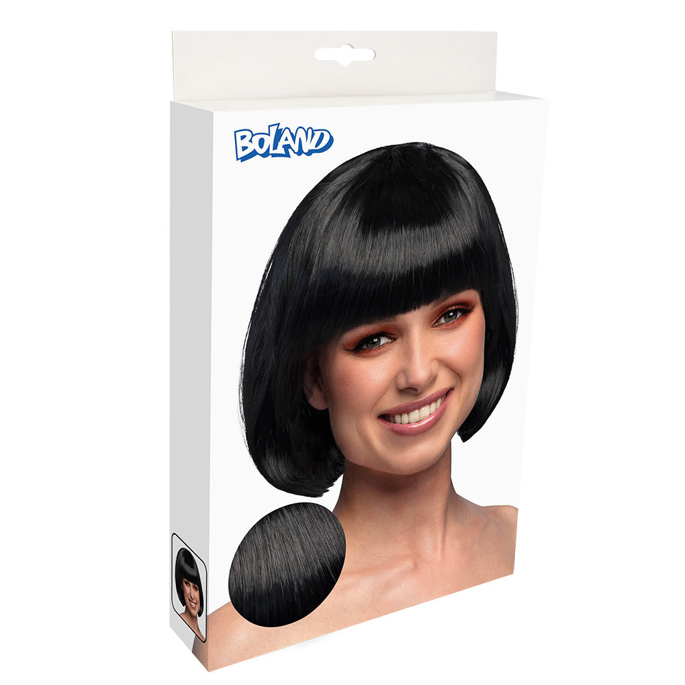 Perücke Cabaret schwarz Eleganter Bob mit Pony für Kostüm & Show 4