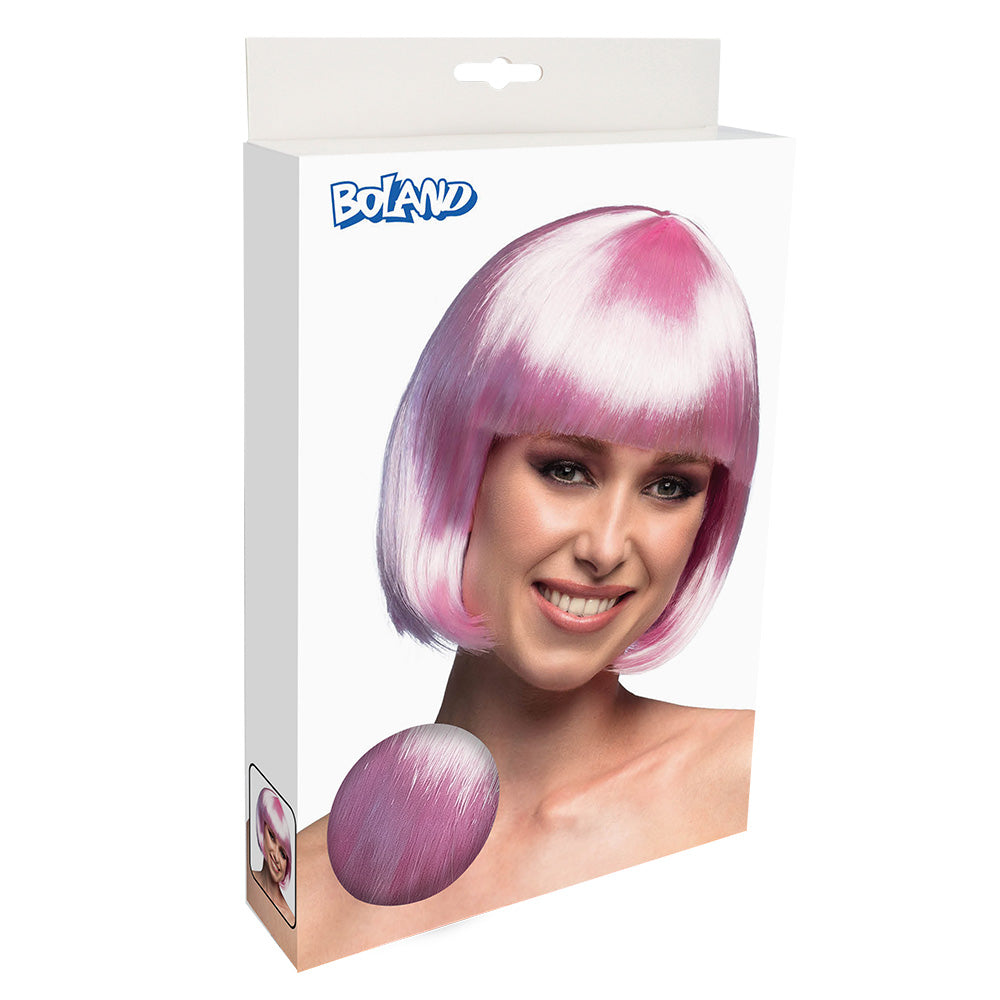 Perücke Cabaret hellrosa – Kurzhaar Bob mit Pony für Damen, Fasching & Party 4