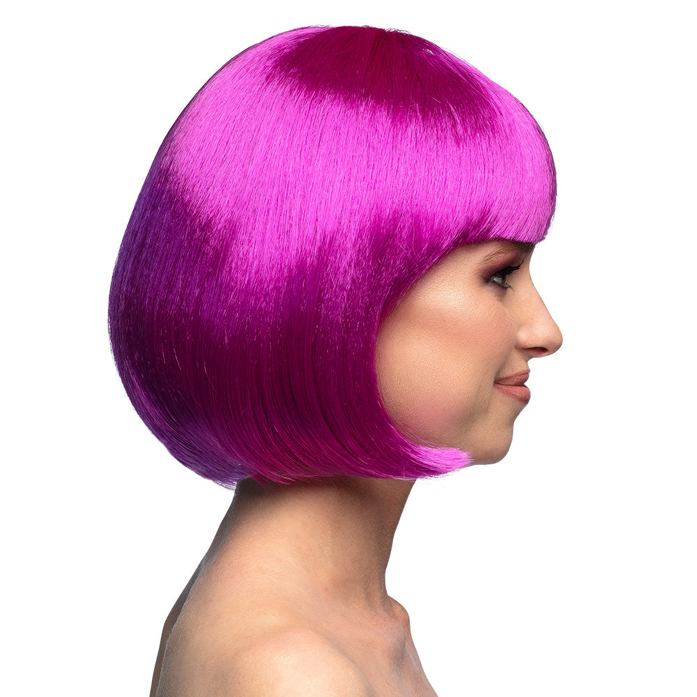 Perücke Cabaret Lila-Pink – Kurzhaar Bob mit Pony für Damen, Karneval & Party 2