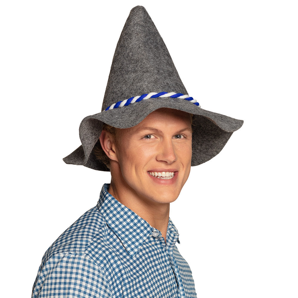 Hut Bayern – Oktoberfest Filzhut mit blau-weißer Kordel, Trachtenhut für Herren 2