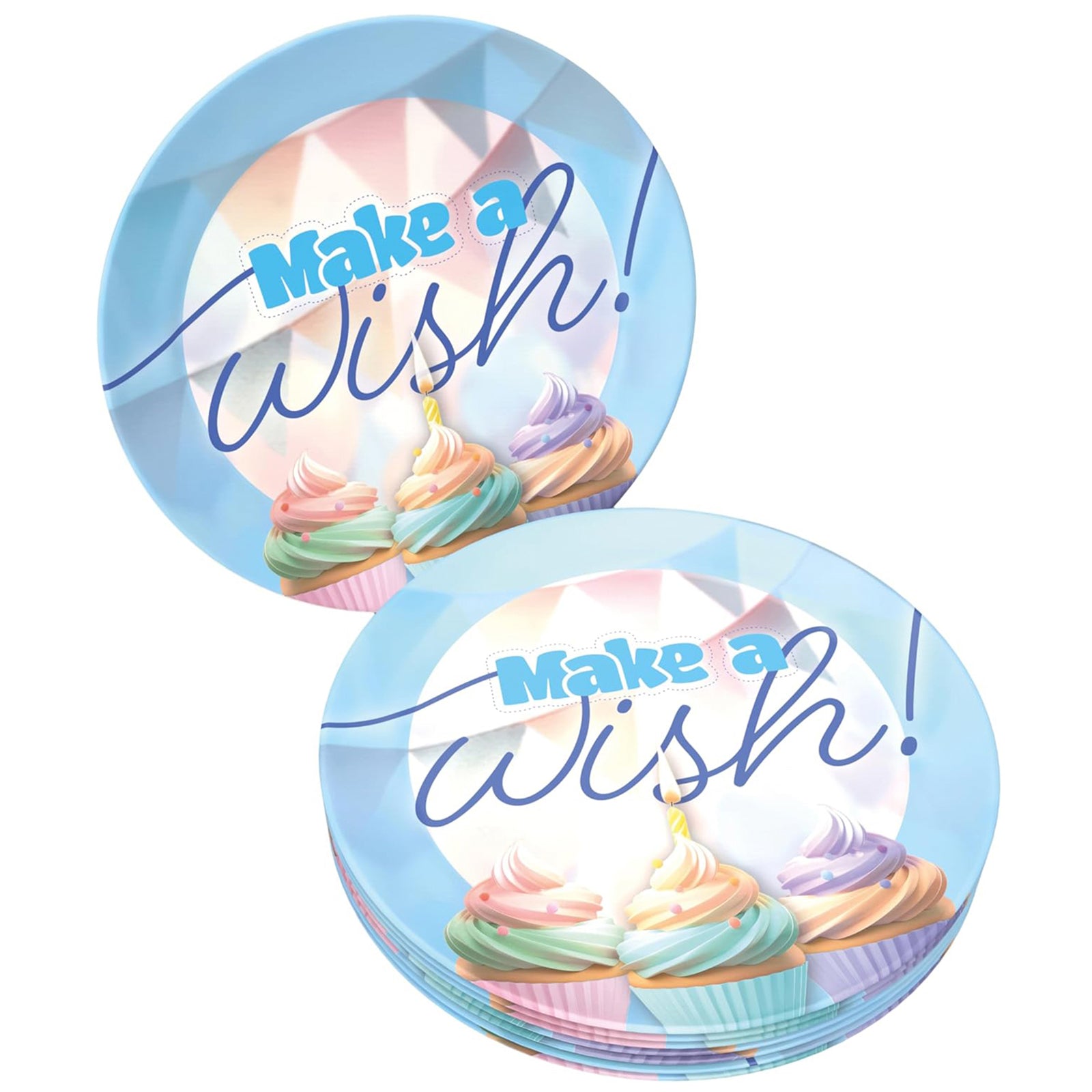 Happy Birthday Teller – 8er-Pack, Ø 23 cm, pastellbunte Deko für Geburtstage