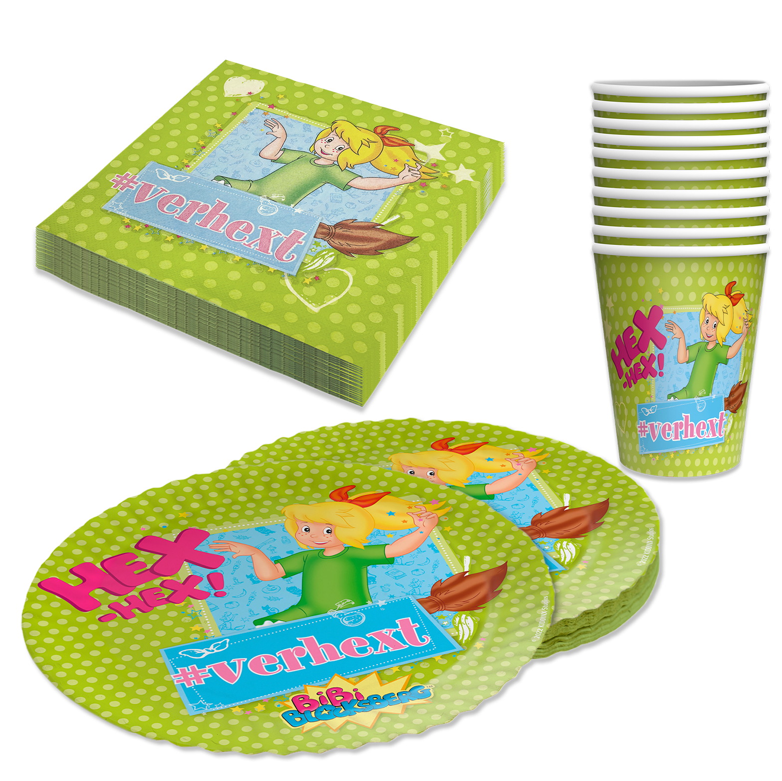 Bibi Blocksberg Partyset 40-tlg – Teller, Becher, Servietten Kindergeburtstag
