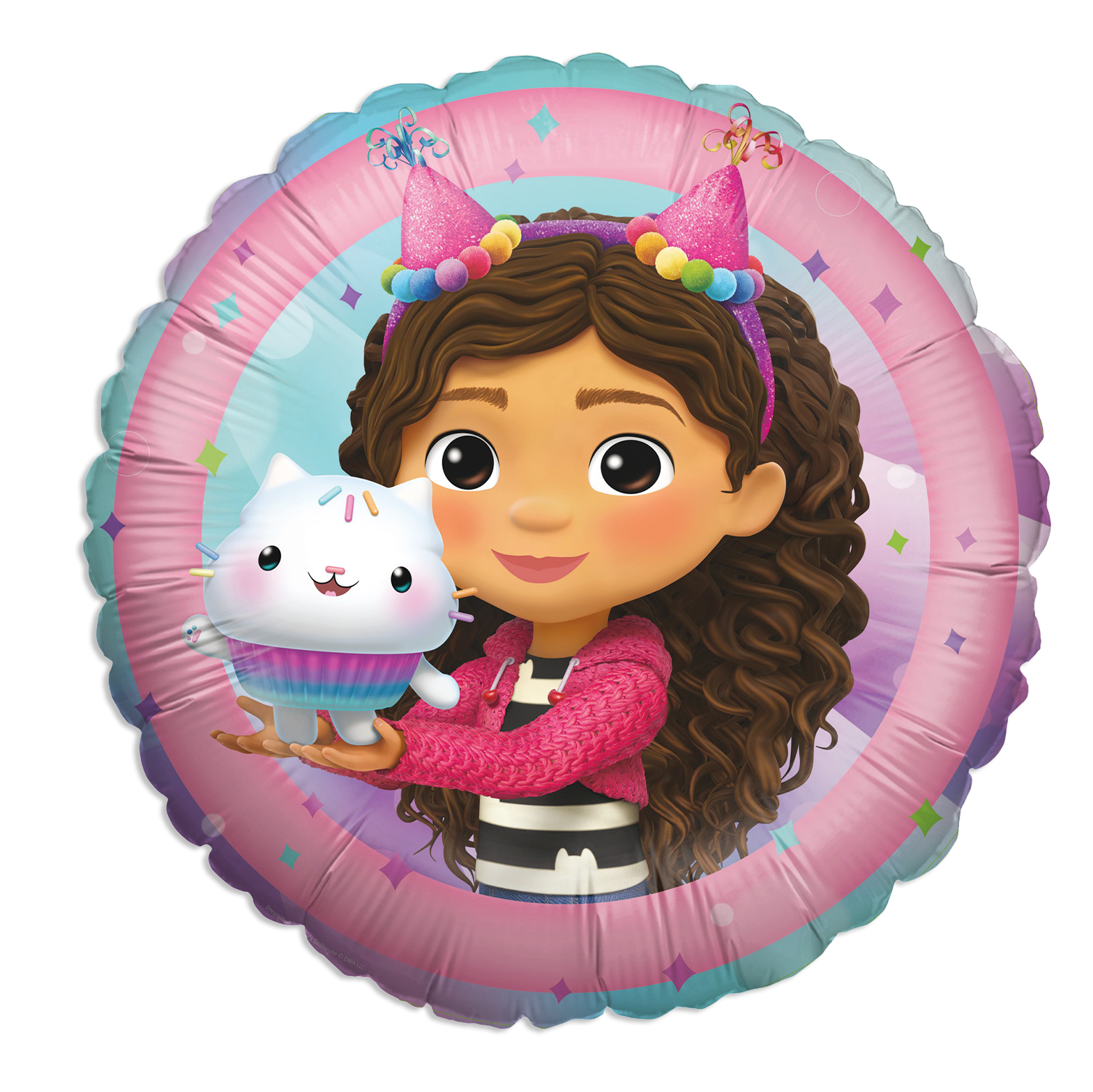 Gabby's Dollhouse Folienballon 45 cm – Rund mit Gabby, Kitty & Cupcake Motiv