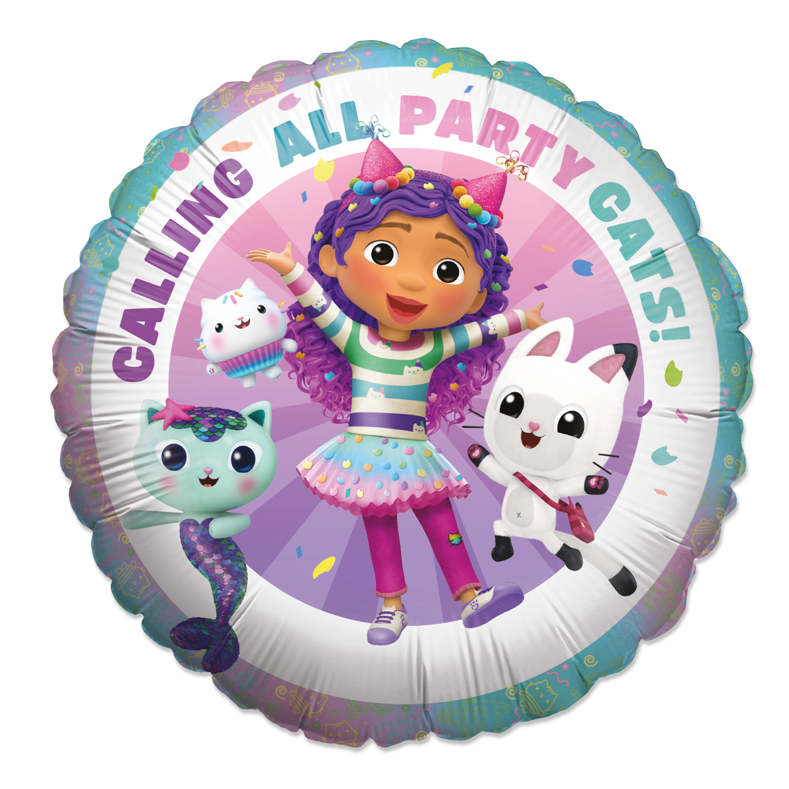 Gabby's Dollhouse Folienballon 45 cm rund – Party Ballon Kindergeburtstag Cats