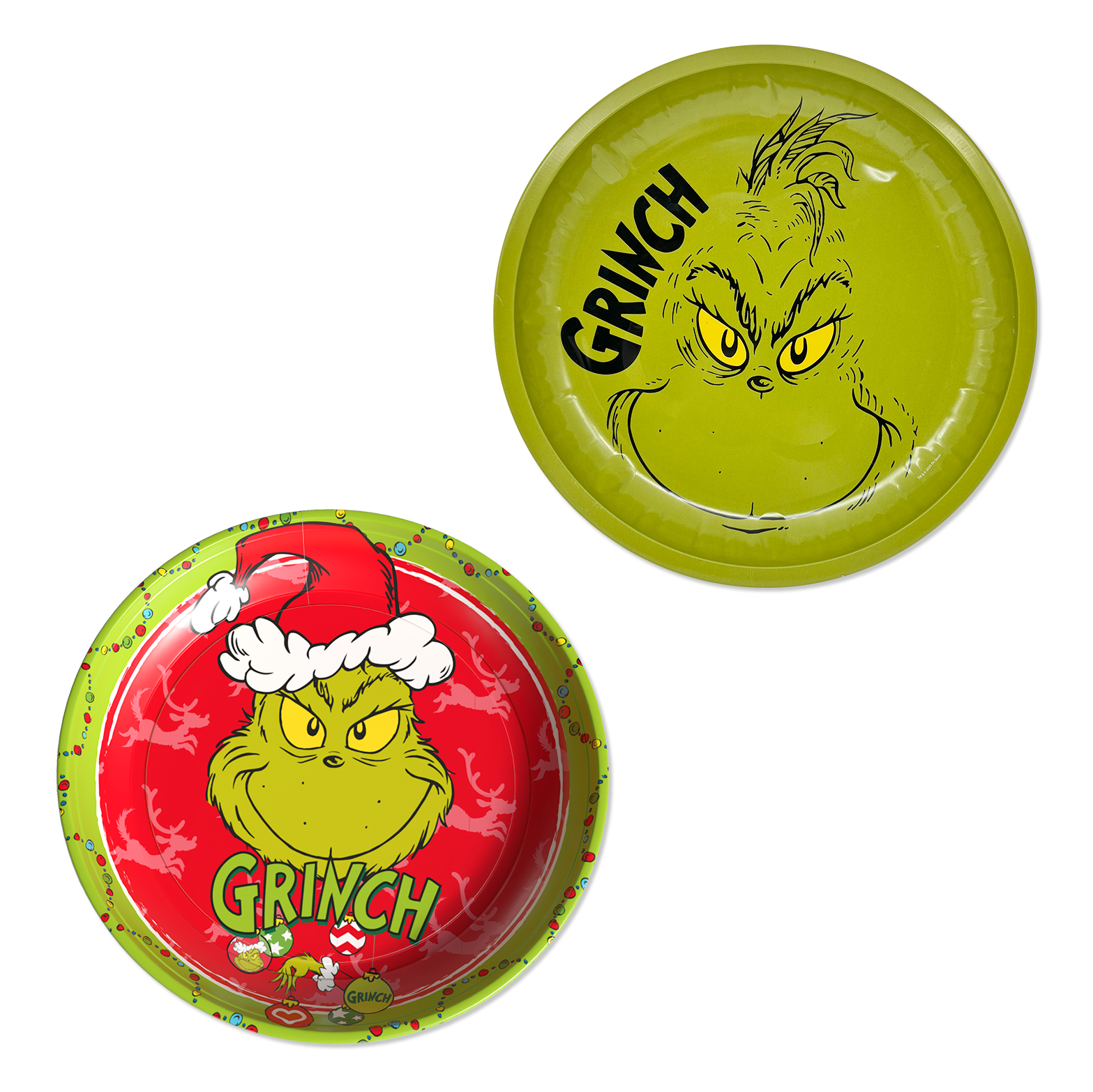 The Grinch Keksteller Grün Rot – 2-tlg Set für Plätzchen & Weihnachten