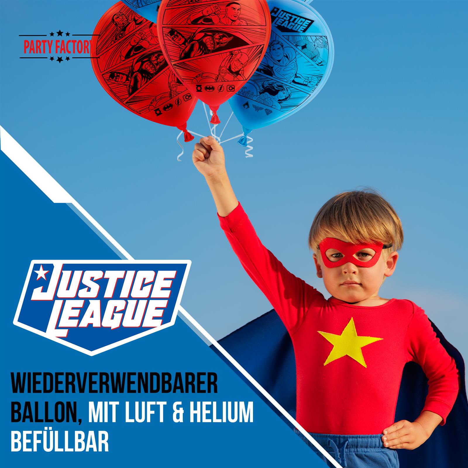 Justice League Latexballons Set 25 cm 10 Stk. 2