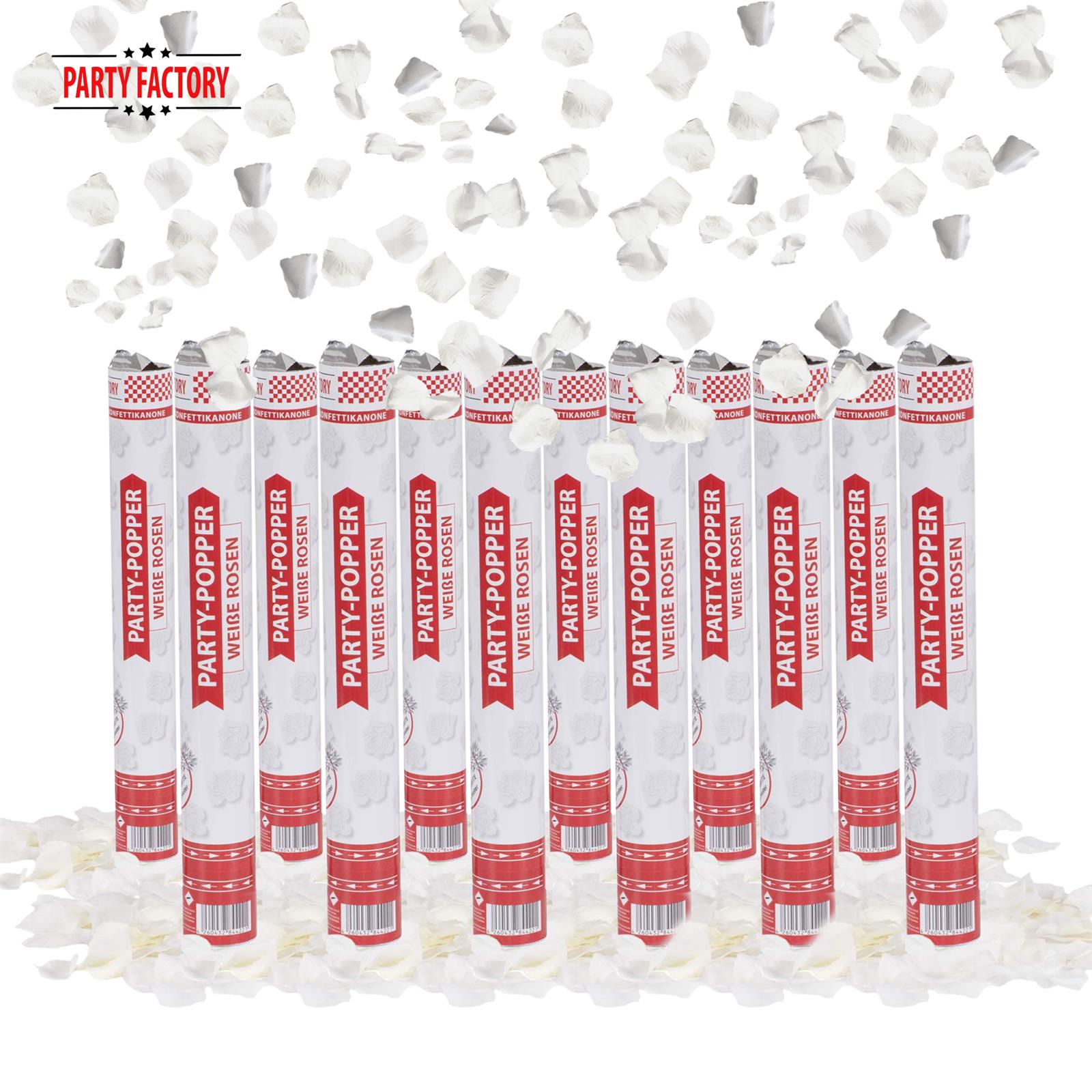 Party Popper 40cm Weiße Rosen 2