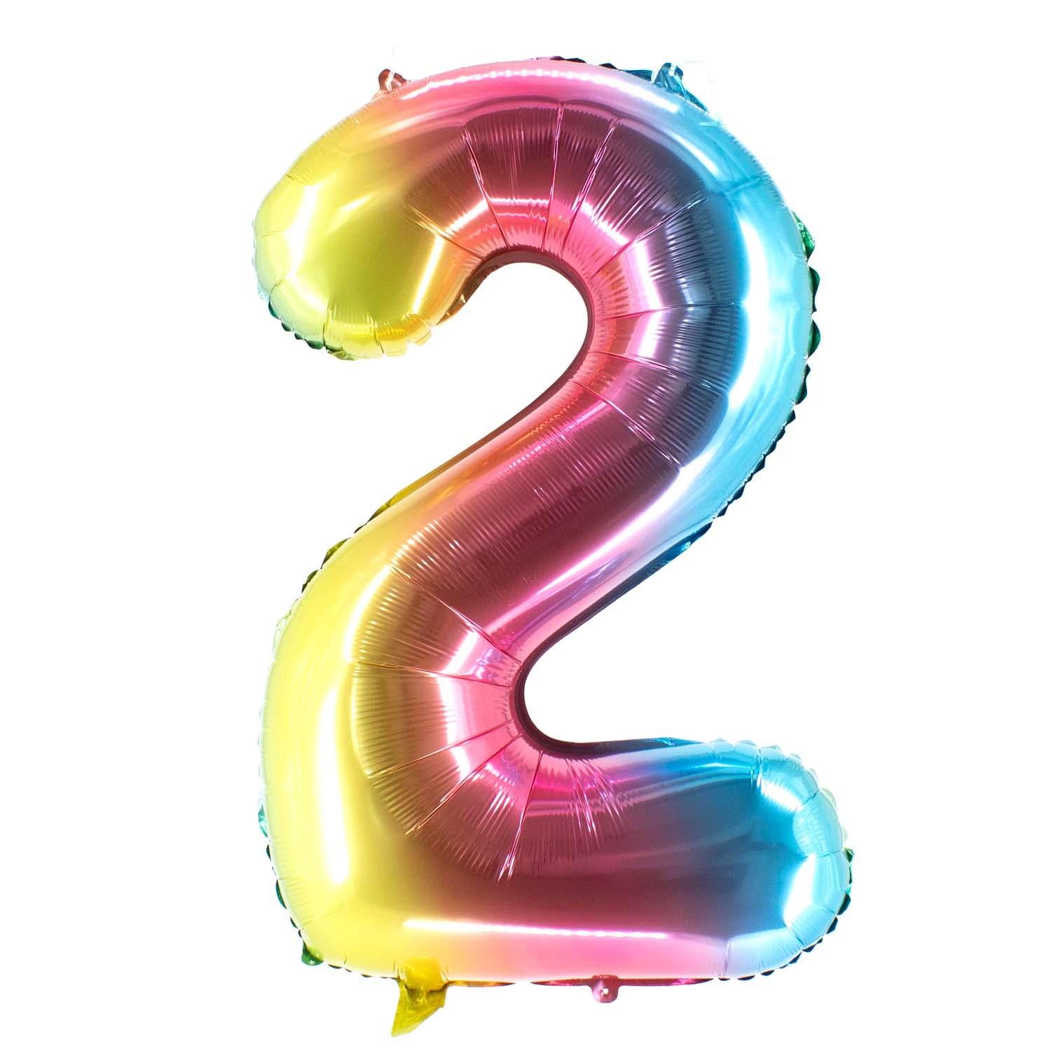 Folienballons Zahlenballon Regenbogen 100 cm Zahl 0 bis 9 glänzend 7