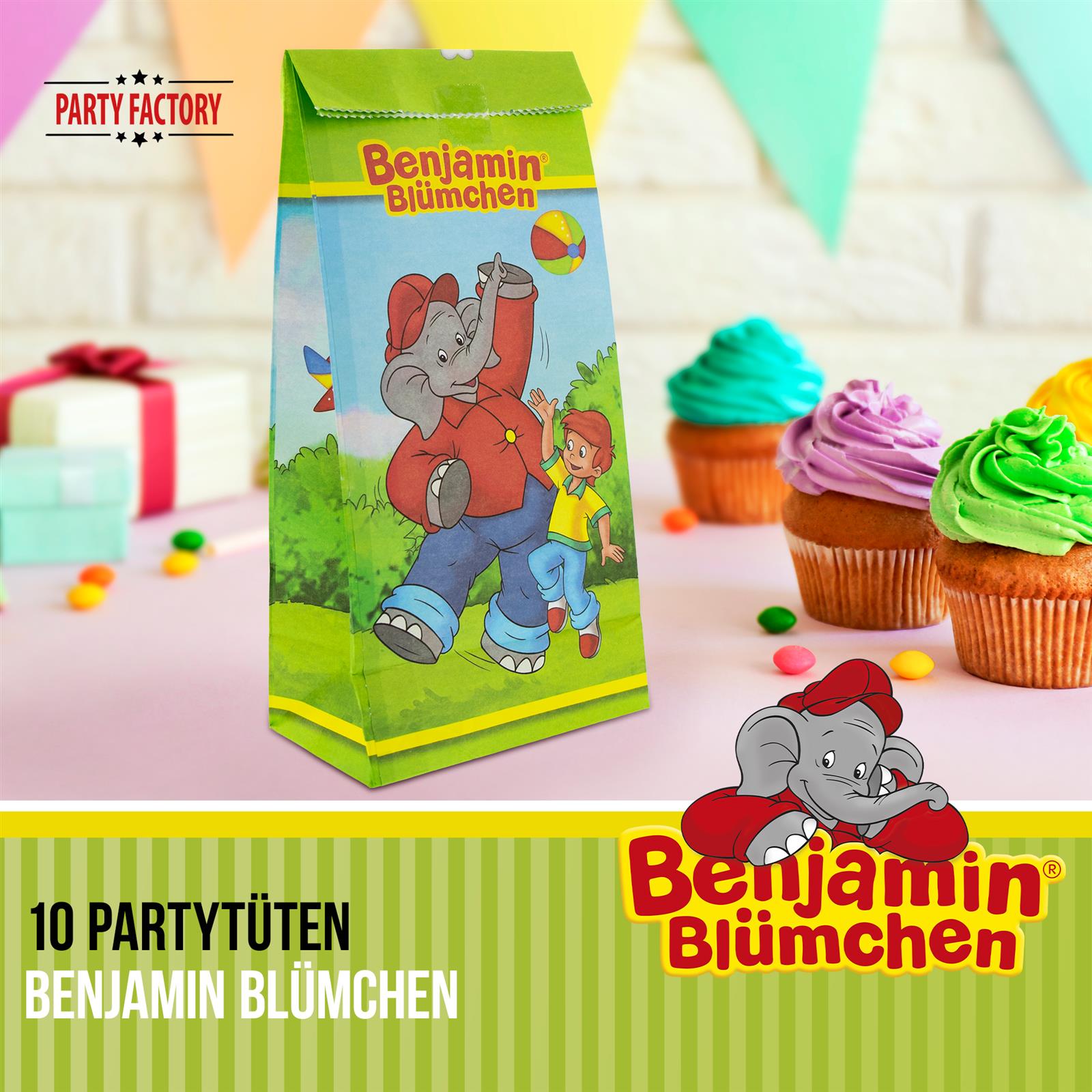 Benjamin Blümchen Party-Tüte Papier inkl. Sticker 10 Stk. 11