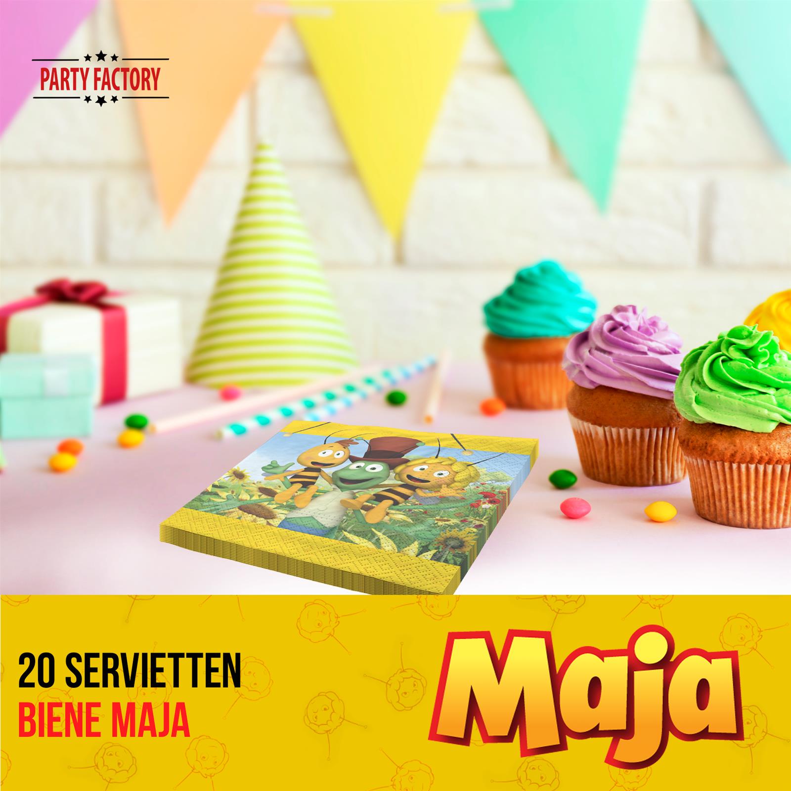 Biene Maja Servietten 33x33 cm 20er 2-lagig 2