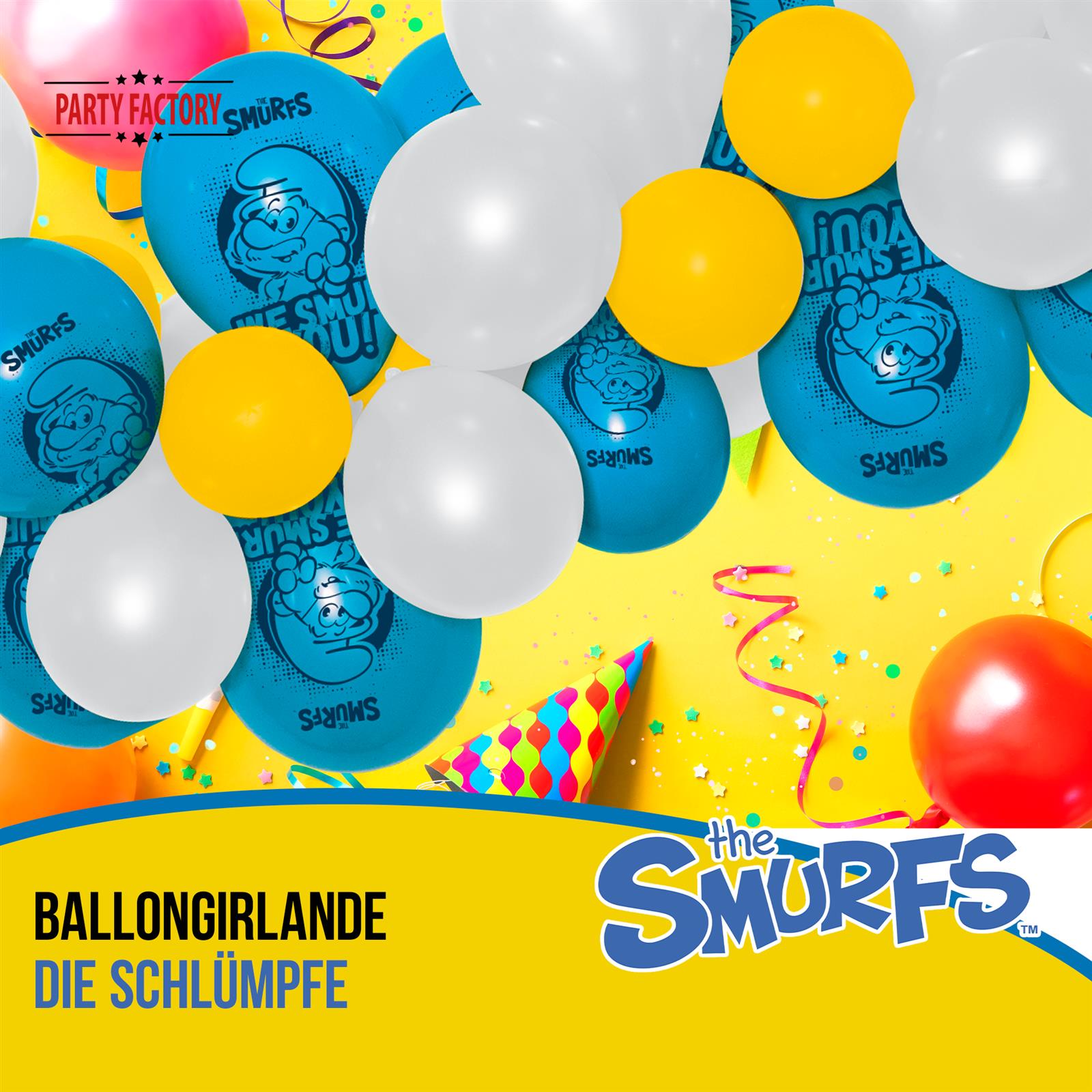Die Schlümpfe Ballongirlande Set 60-teilig 3