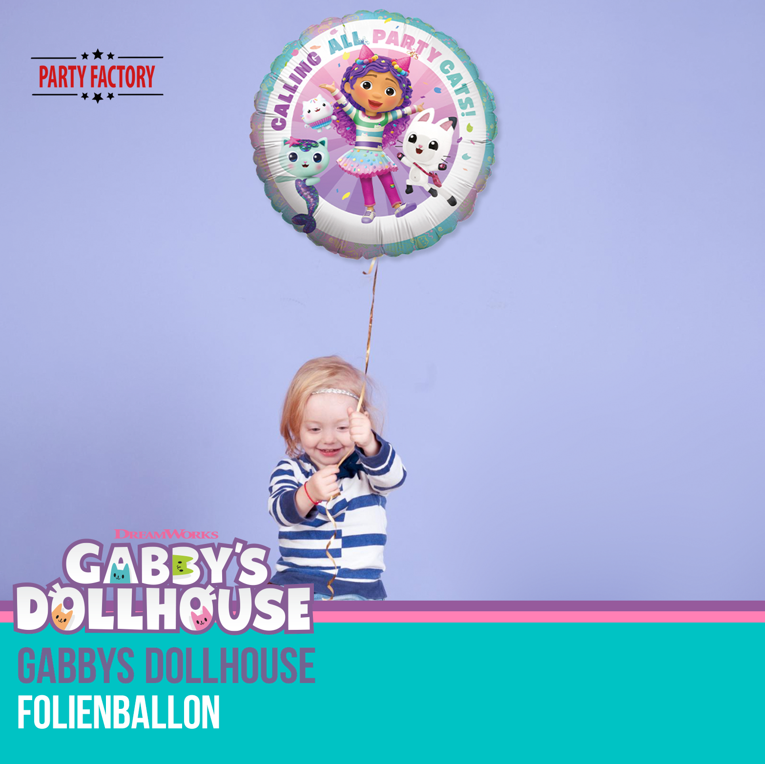 Gabby's Dollhouse Folienballon 45 cm rund – Party Ballon Kindergeburtstag Cats 2