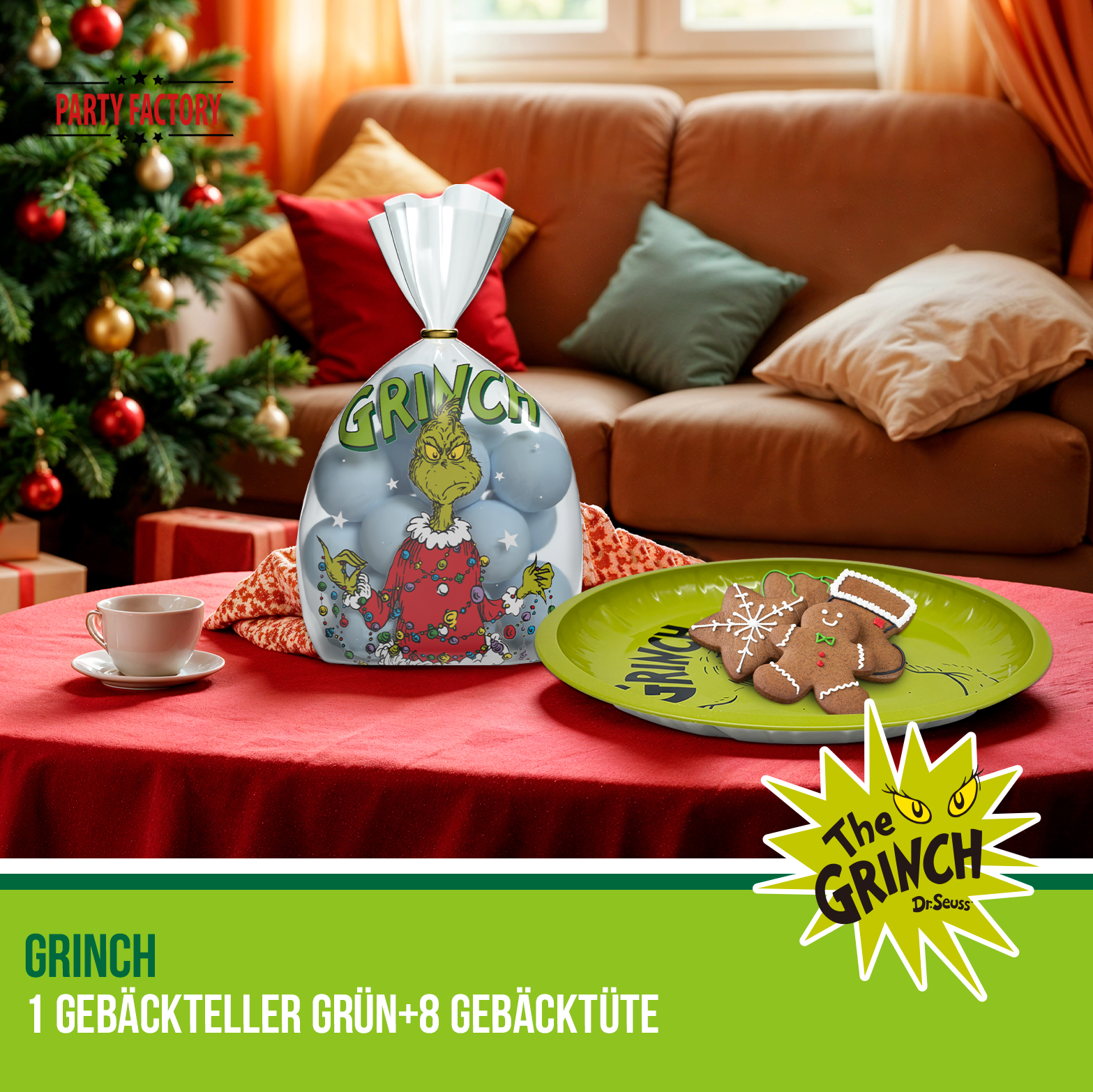The Grinch Keksteller Grün & Gebäckstüten – 2-teiliges Set 2