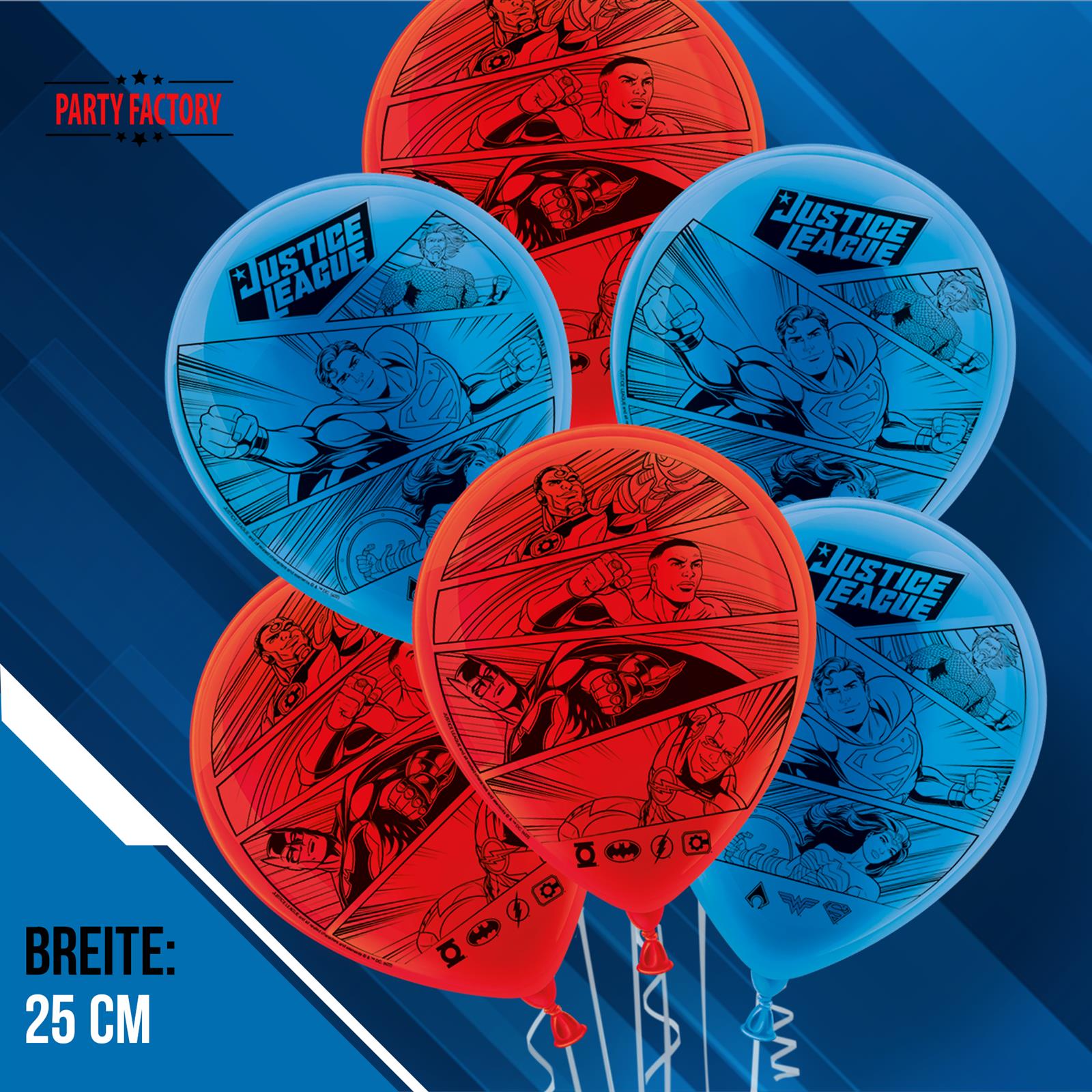 Justice League Latexballons Set 25 cm 10 Stk. 3