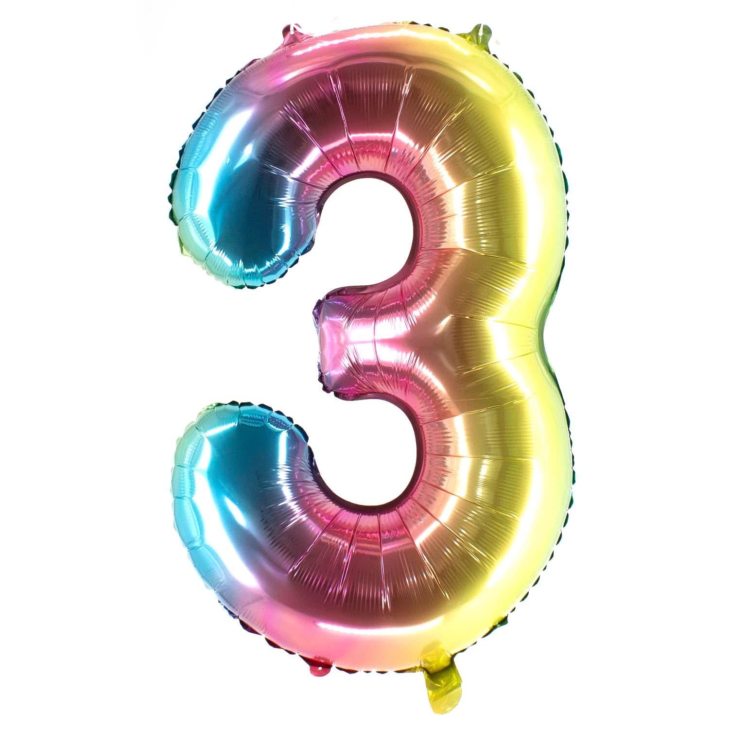 Folienballons Zahlenballon Regenbogen 100 cm Zahl 0 bis 9 glänzend 8