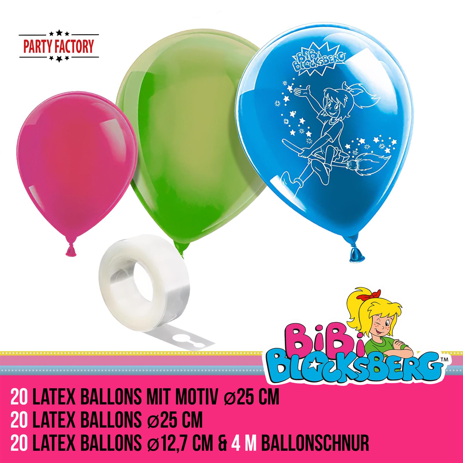 Bibi Blocksberg Ballongirlande Set 60-teilig 4