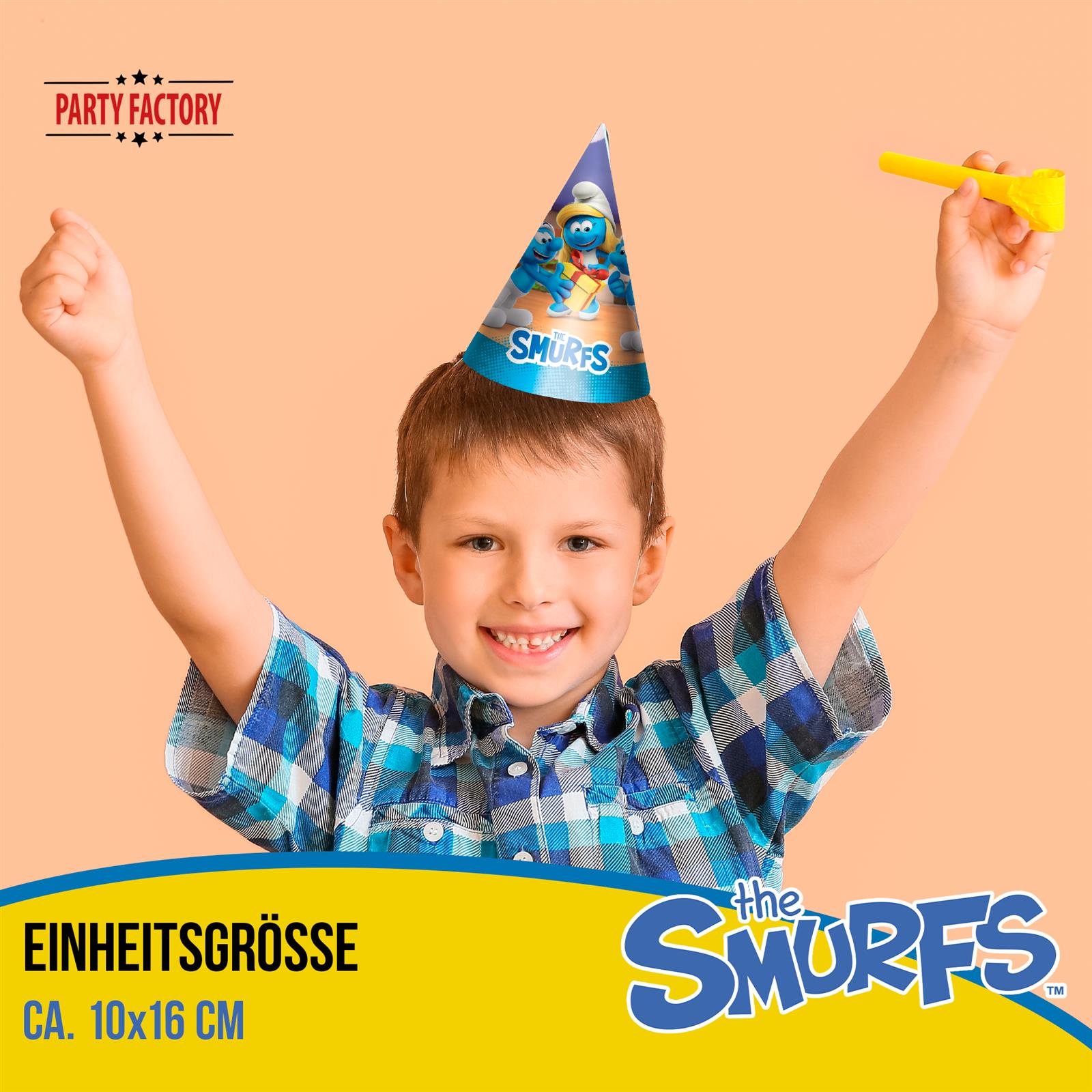 Die Schlümpfe Partyhüte 10 Stück 3