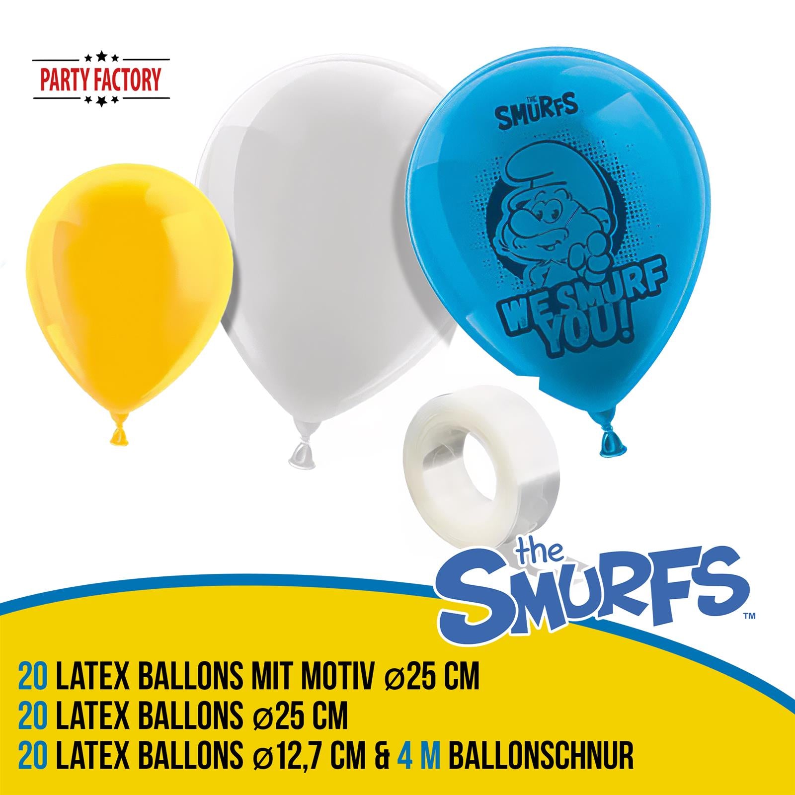 Die Schlümpfe Ballongirlande Set 60-teilig 4