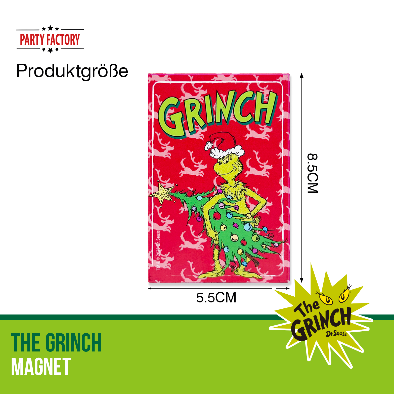 The Grinch Magnet Set 2-teilig rot – Magnete für Kühlschrank & Tafel 3