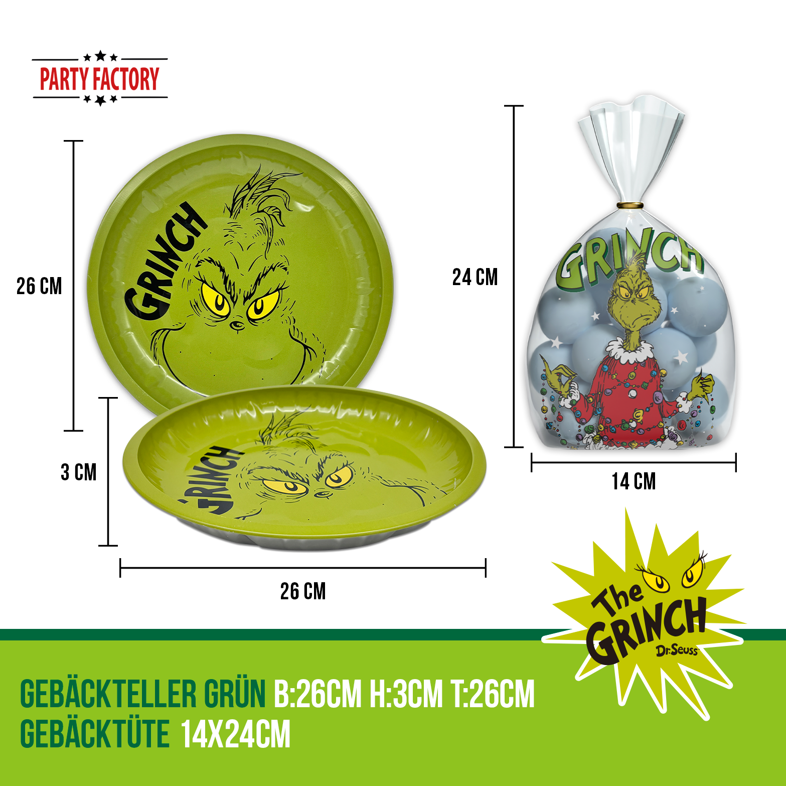 The Grinch Keksteller Grün & Gebäckstüten – 2-teiliges Set 3