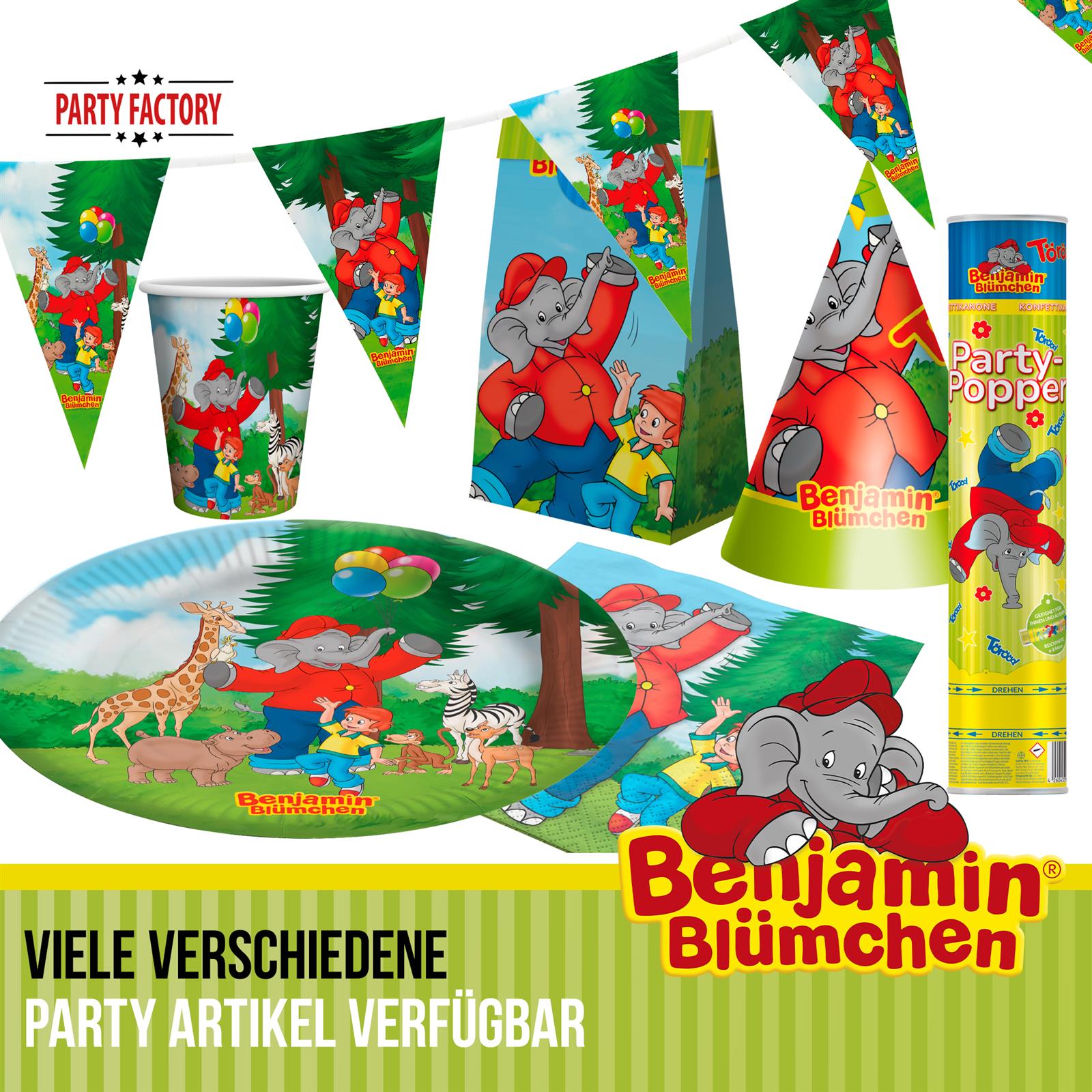 Benjamin Blümchen Partyhüte 10 Stück 4