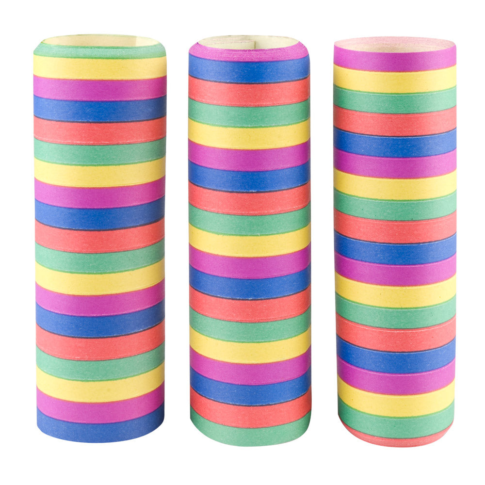 3 Rollen Papierluftschlangen bunt – Party Deko Karneval, Geburtstag & Fasching (4 m)