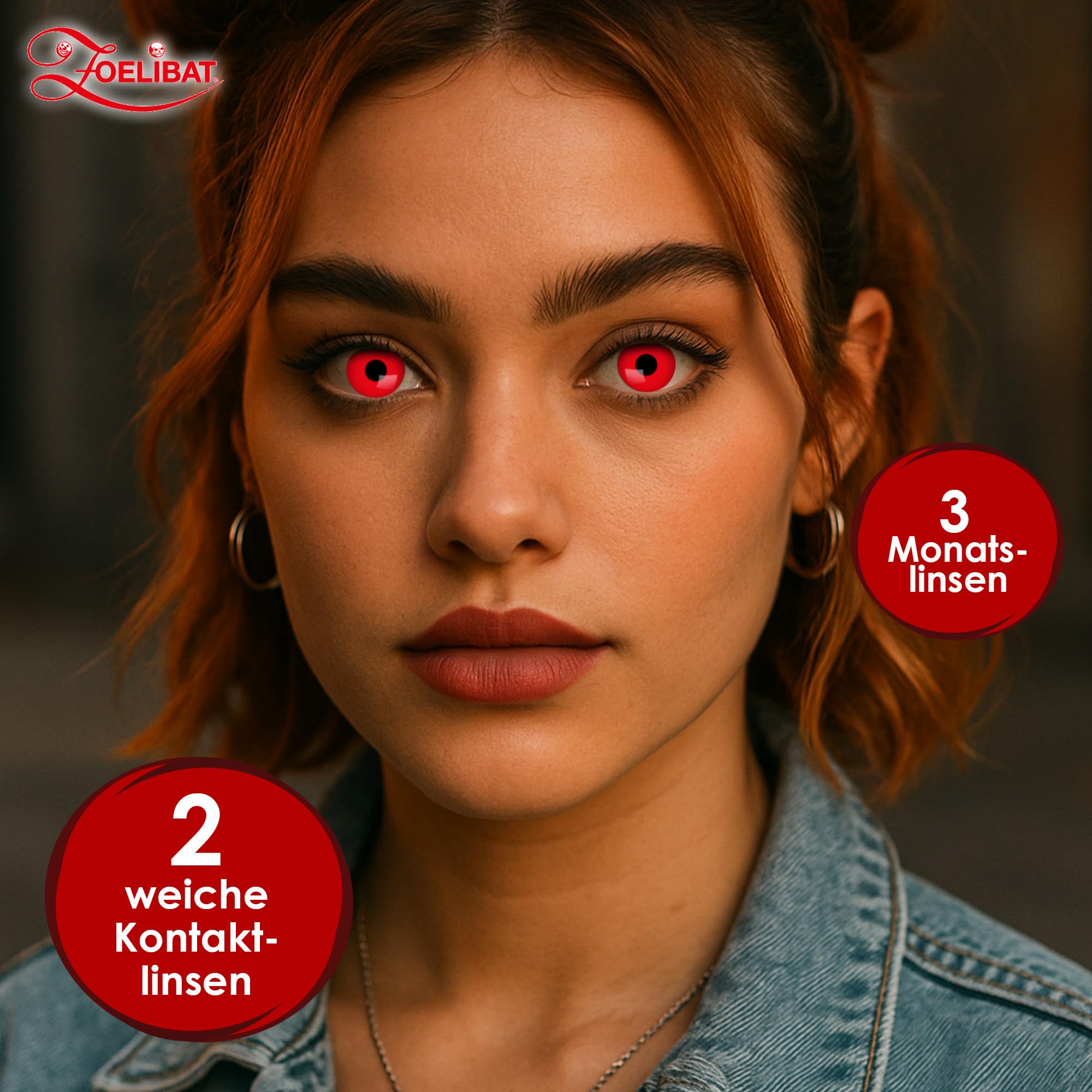 Zoelibat Eyecatcher 3 Monats-Kontaktlinsen Red Devil 3