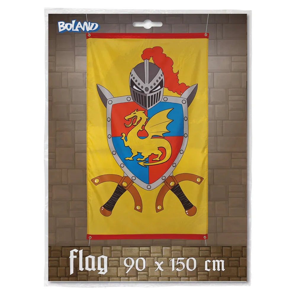 Fahne Knights & Dragons 90x150 cm – Mittelalter Banner mit Ritter & Drachen 2