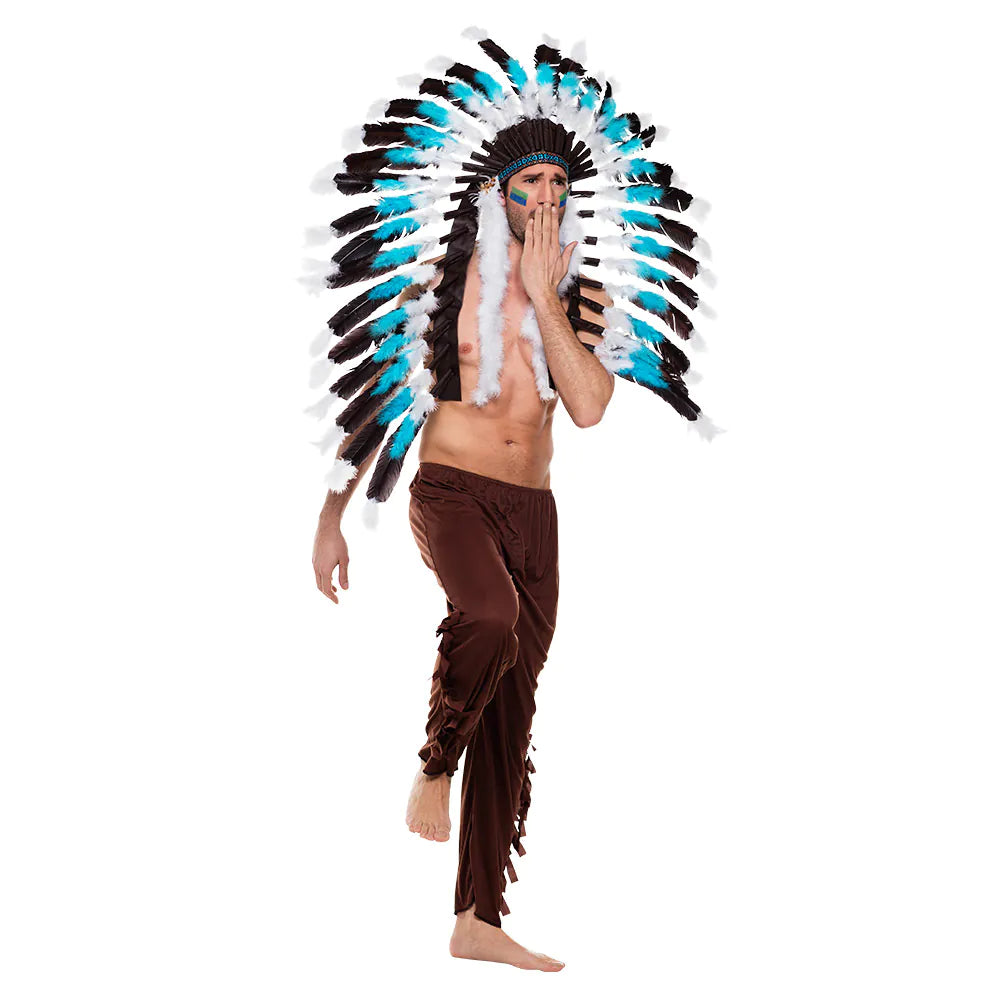 Kopfschmuck Snow Wolf – Feder Haarschmuck für Festival, Party & Karneval 2