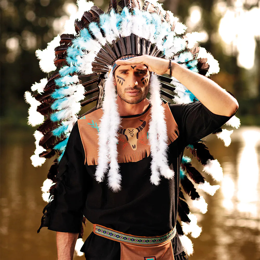 Kopfschmuck Snow Wolf – Feder Haarschmuck für Festival, Party & Karneval 3