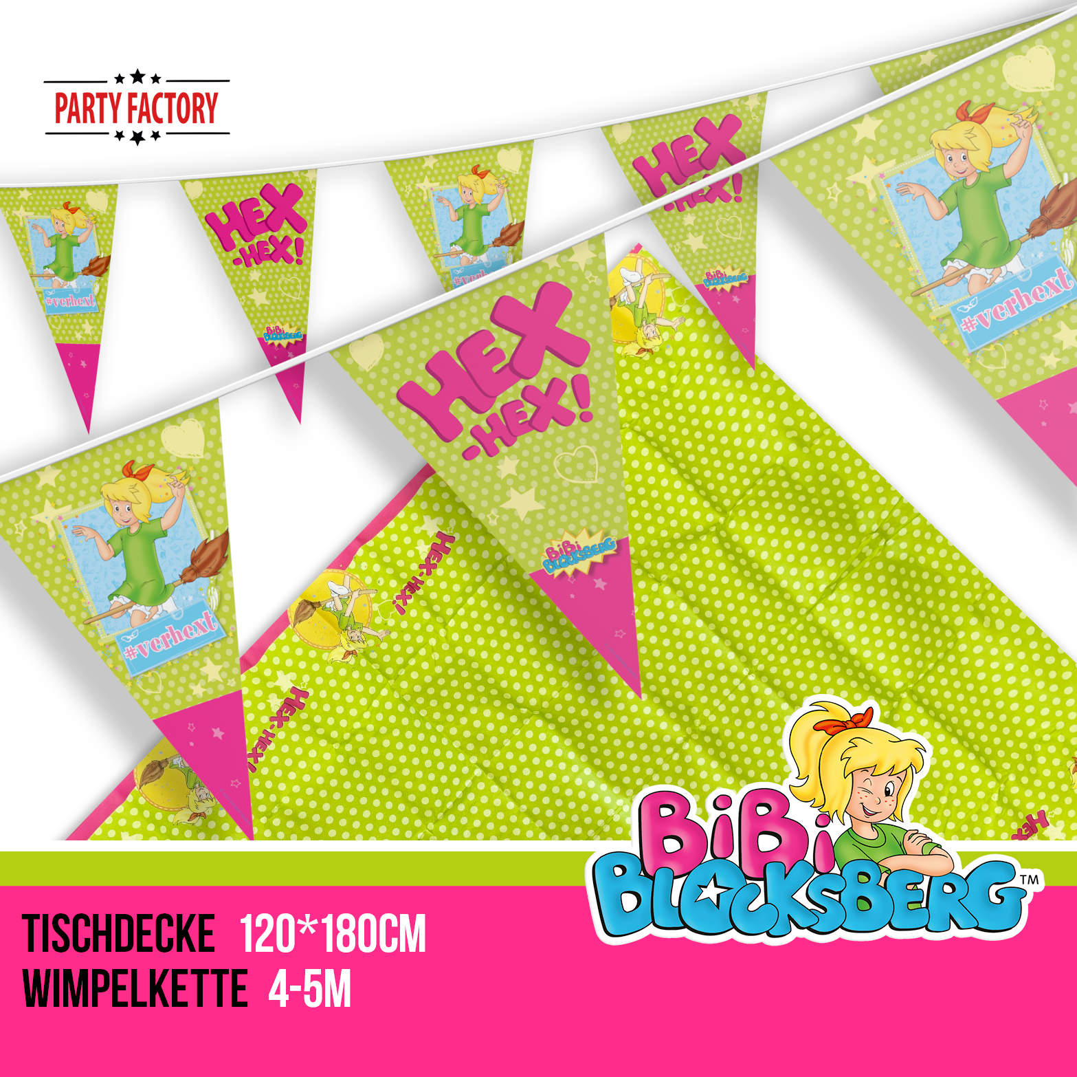 Bibi Blocksberg Partyset 102-tlg – Geschirr, Servietten, Tischdeko & 20 Tüten 4