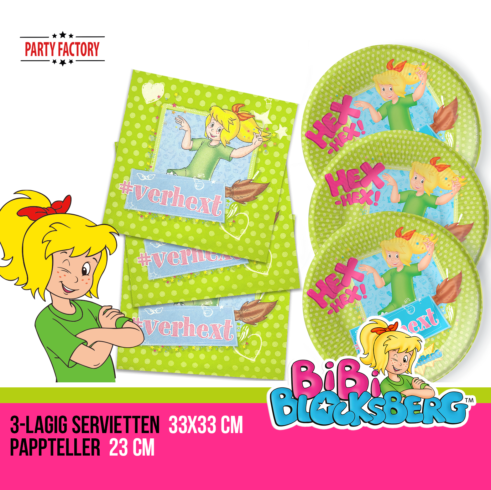 Bibi Blocksberg Partyset 80-tlg – Doppelpack Teller, Becher & Servietten 3