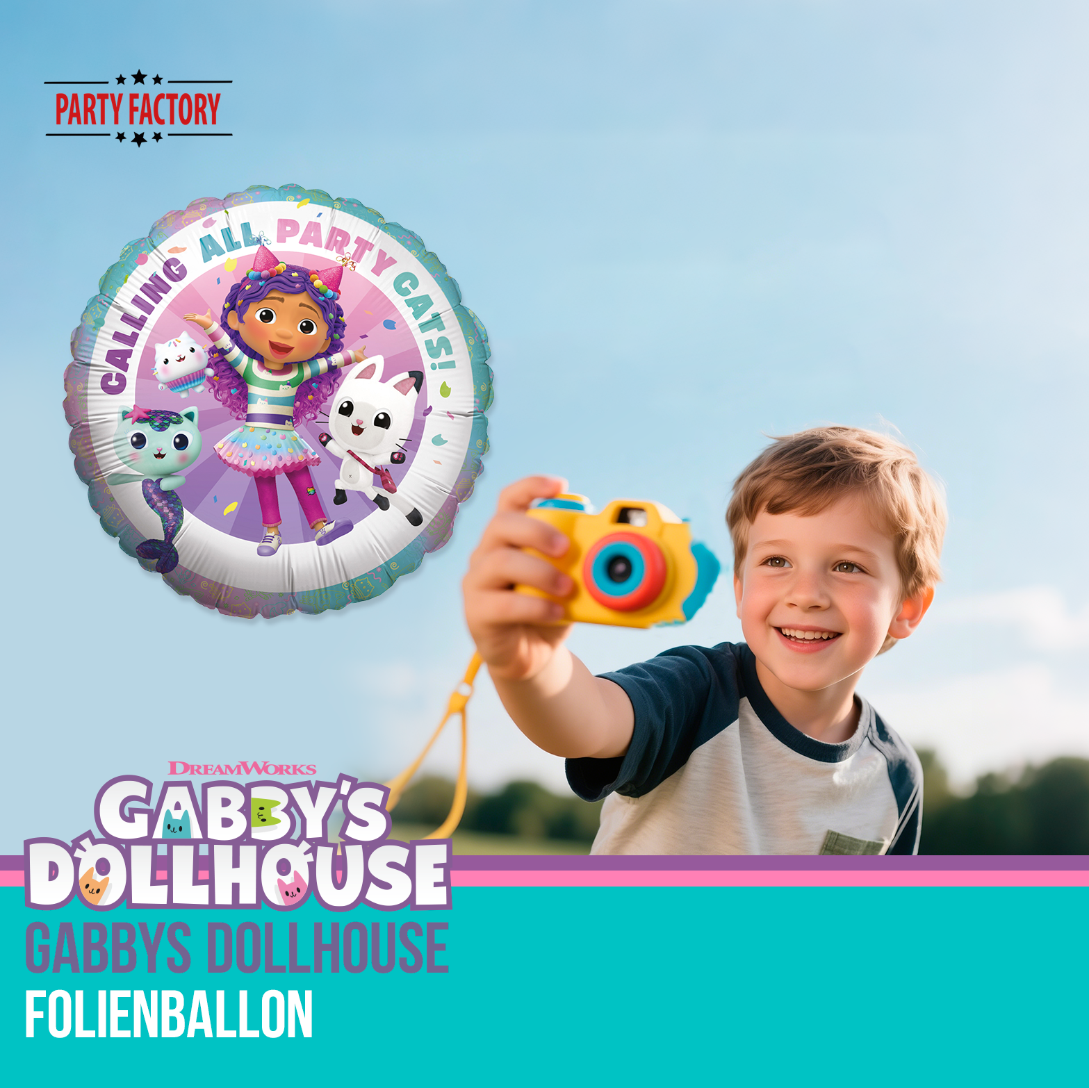 Gabby's Dollhouse Folienballon 45 cm rund – Party Ballon Kindergeburtstag Cats 4