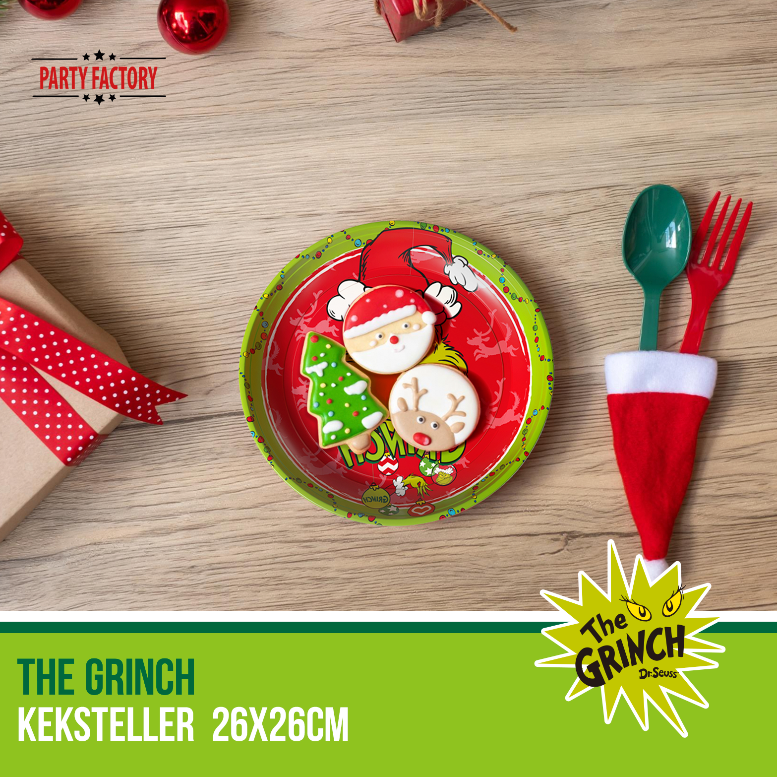 The Grinch Keksteller Grün Rot – 2-tlg Set für Plätzchen & Weihnachten 4