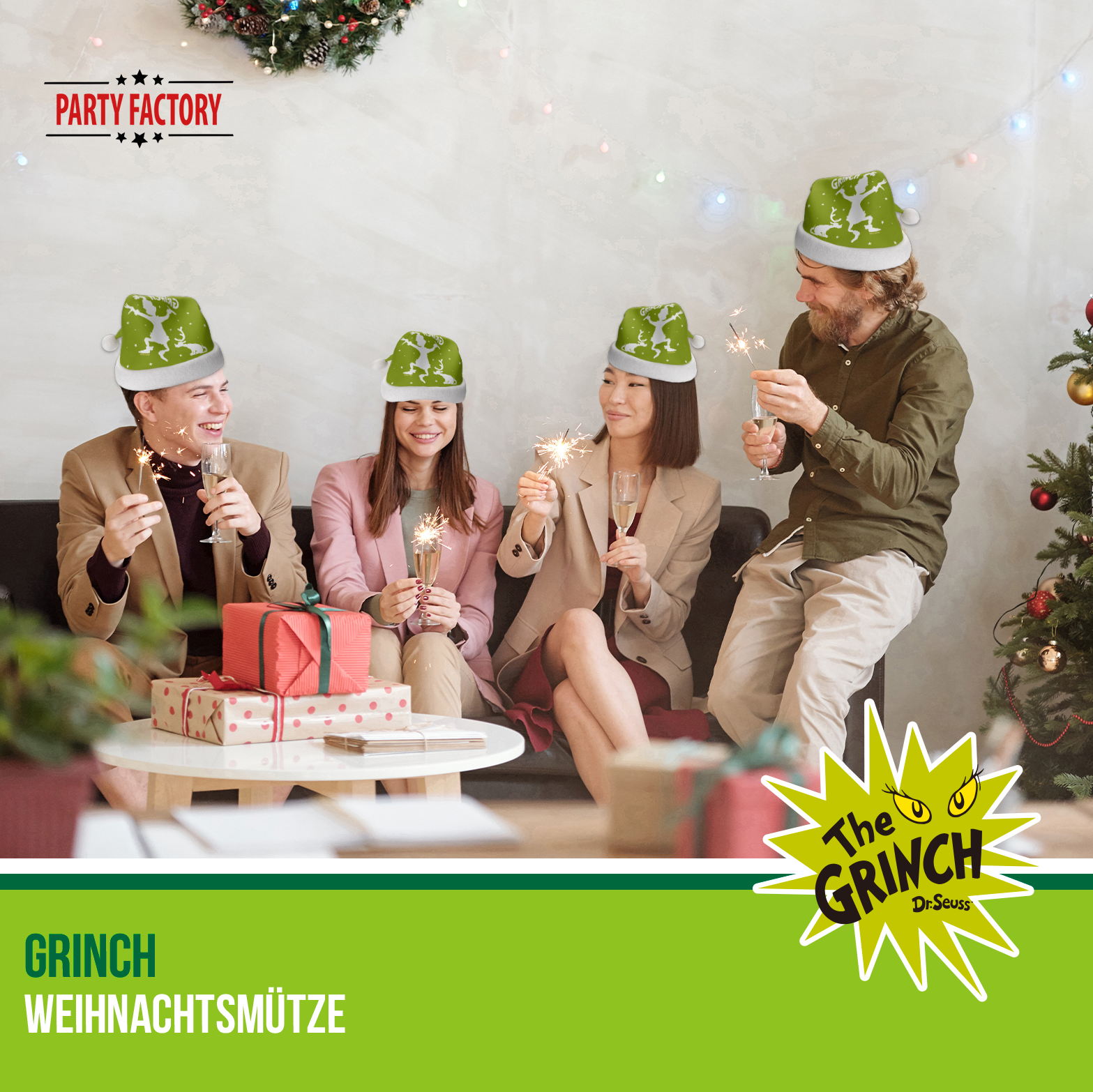 The Grinch Weihnachtsmützen im 6er Pack – festliches Weihnachtsset 4