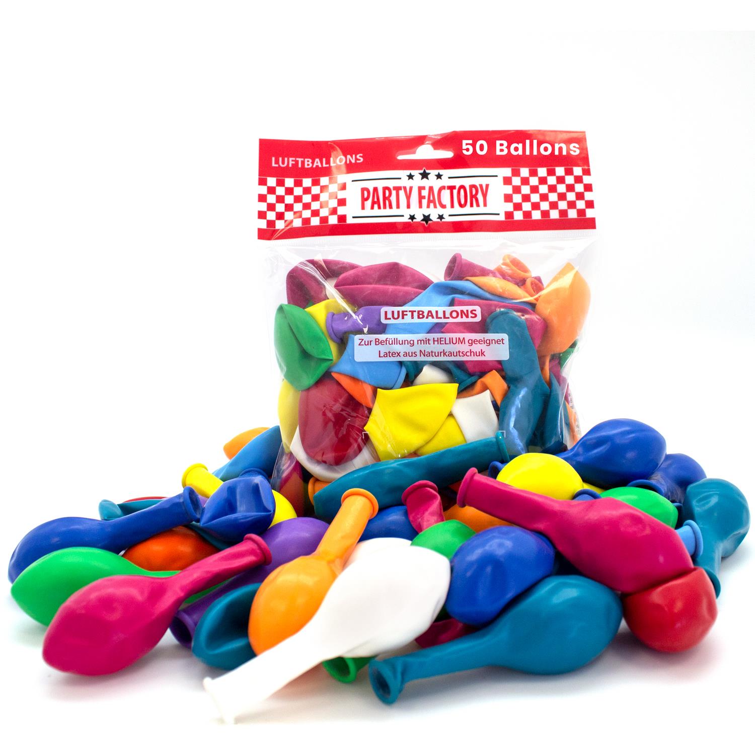 50er Set Latexballons uni bunt ø25cm 2