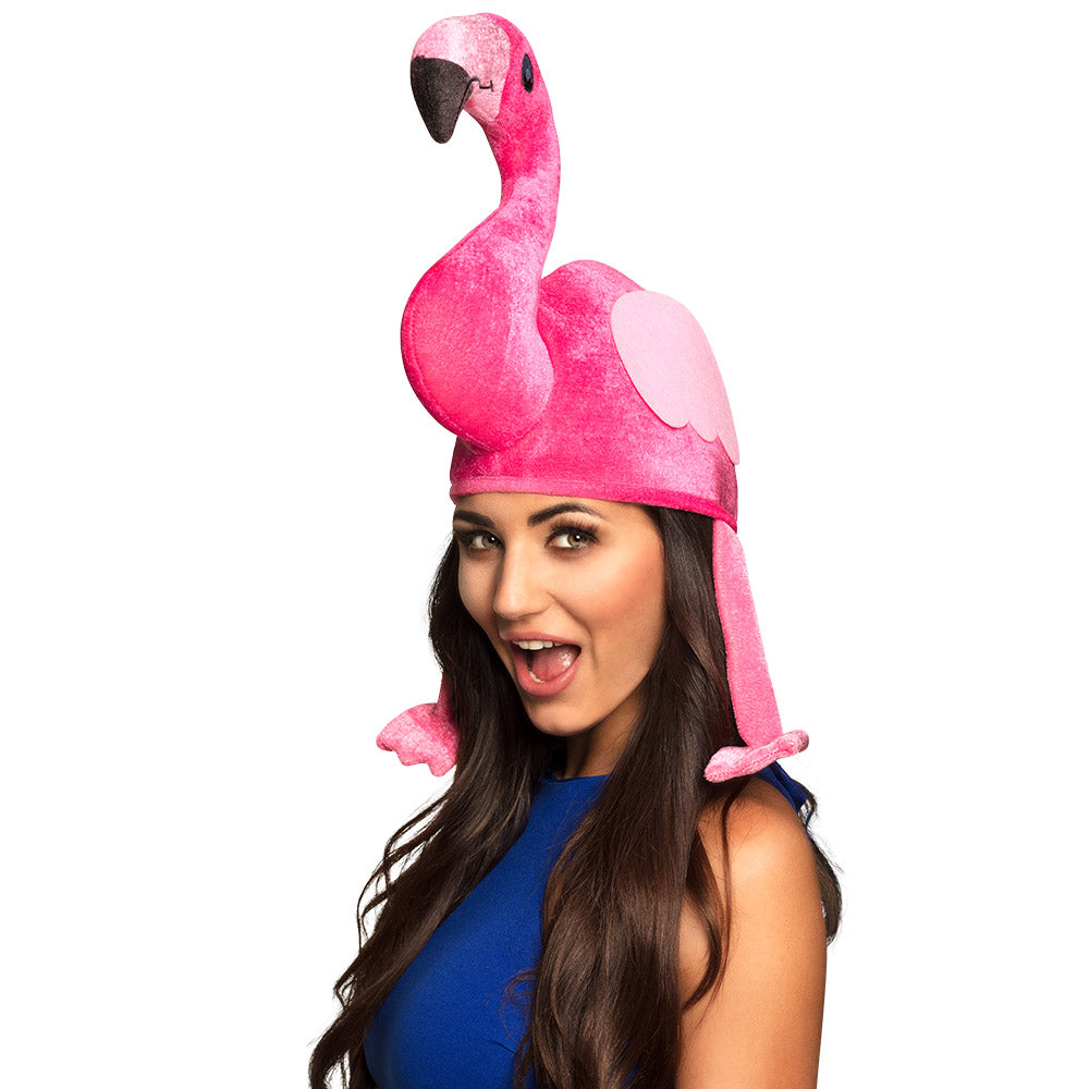 Hut Flamingo – Lustiger Tierhut in Pink, Karneval Accessoire für Party & Fasching