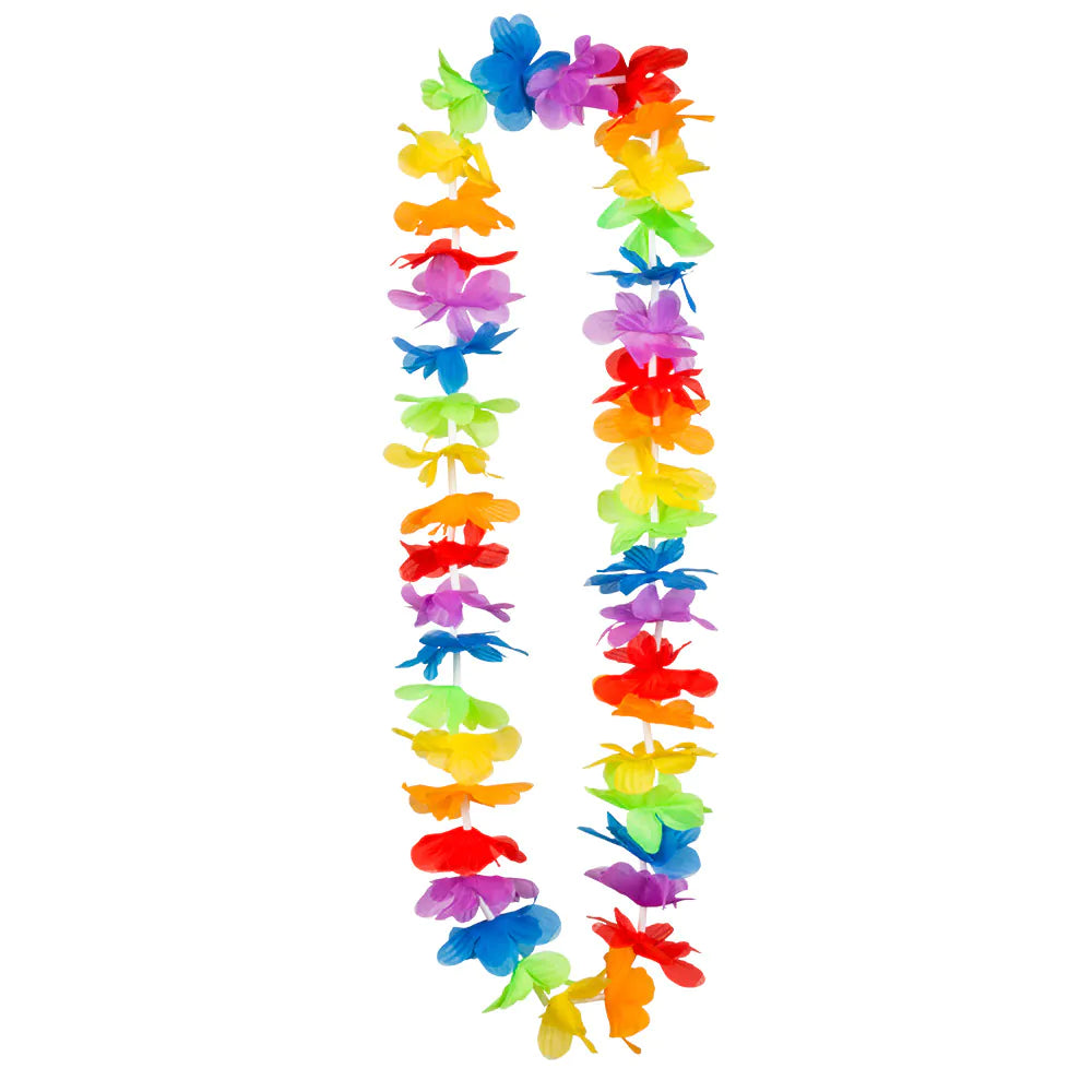 Hawaiikette Rainbow – bunte Blumenkette für Sommer, Strandparty & Karneval 2
