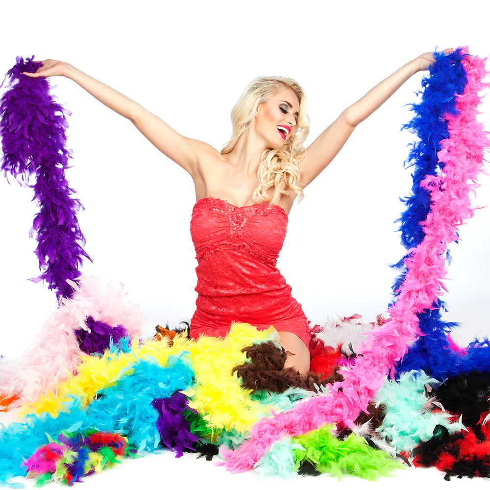 Federboa orange 180 cm – Leichte 50 g Partyboa für Karneval, Show & Party 3