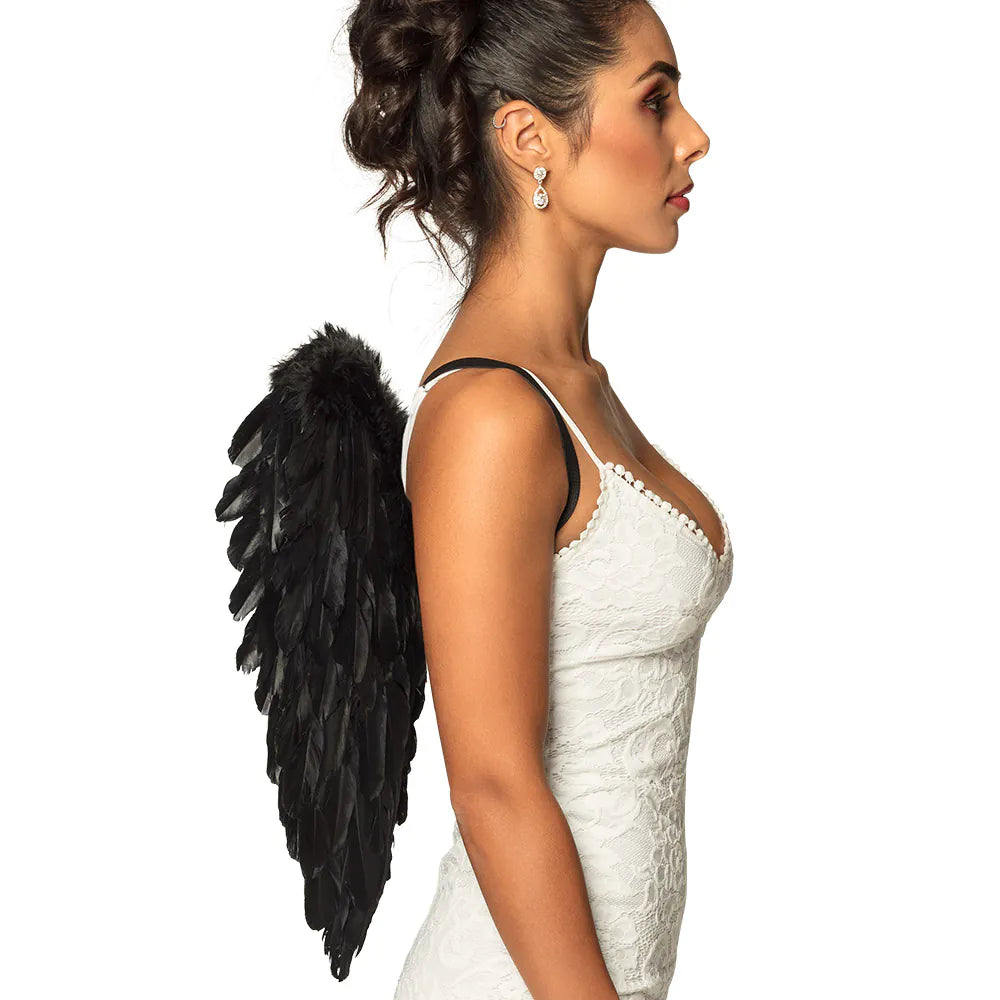 Engelflügel Divine Schwarz 50x50 cm – elegante Engelsflügel für Kostüm & Party 2